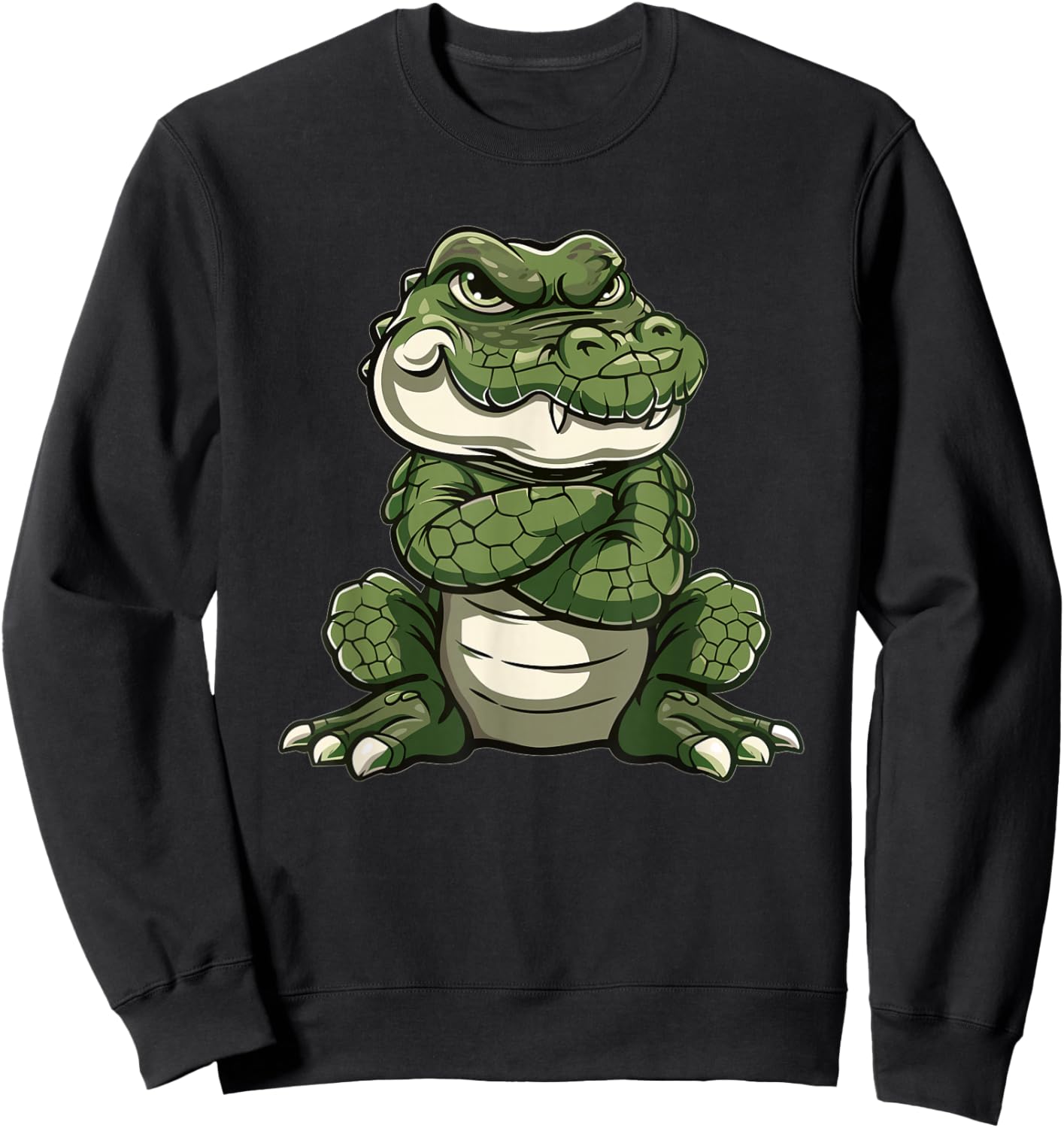Grumpy Alligator I Kids Alligator Sweatshirt - Sweatshirt | Black