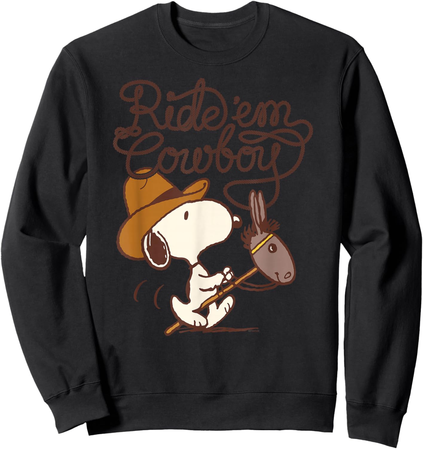 Peanuts - Western Snoopy Ride Em Cowboy Sweatshirt - Sweatshirt | Black