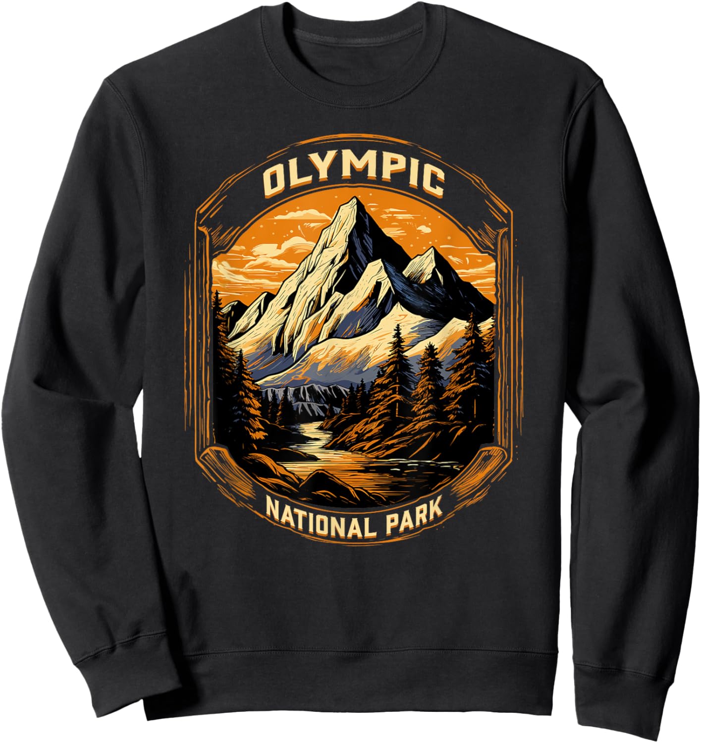 Olympic National Park Mountain River Tourist Souvenir Sweatshirt - Sweatshirt | Black