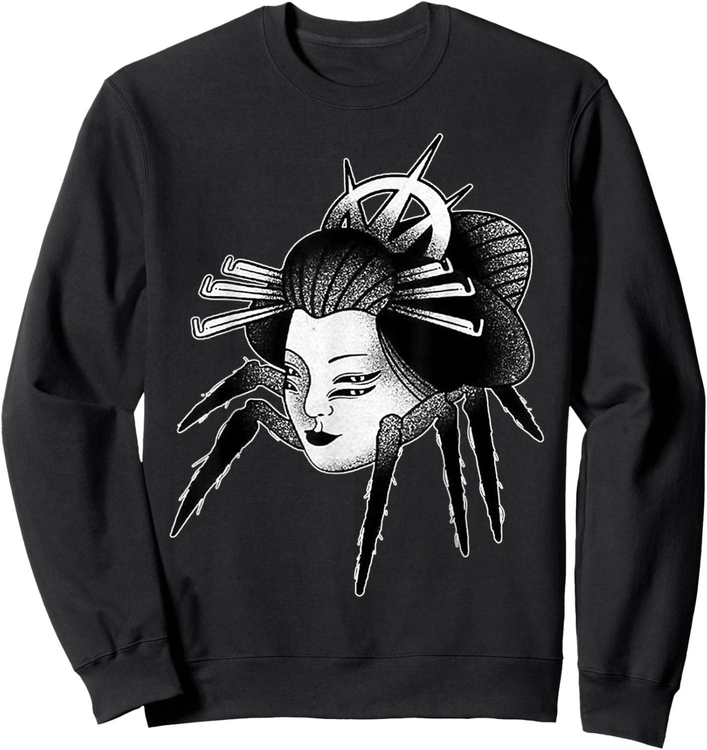 Spider Demon Jorogumo Blackwork Sweatshirt - Sweatshirt | Black