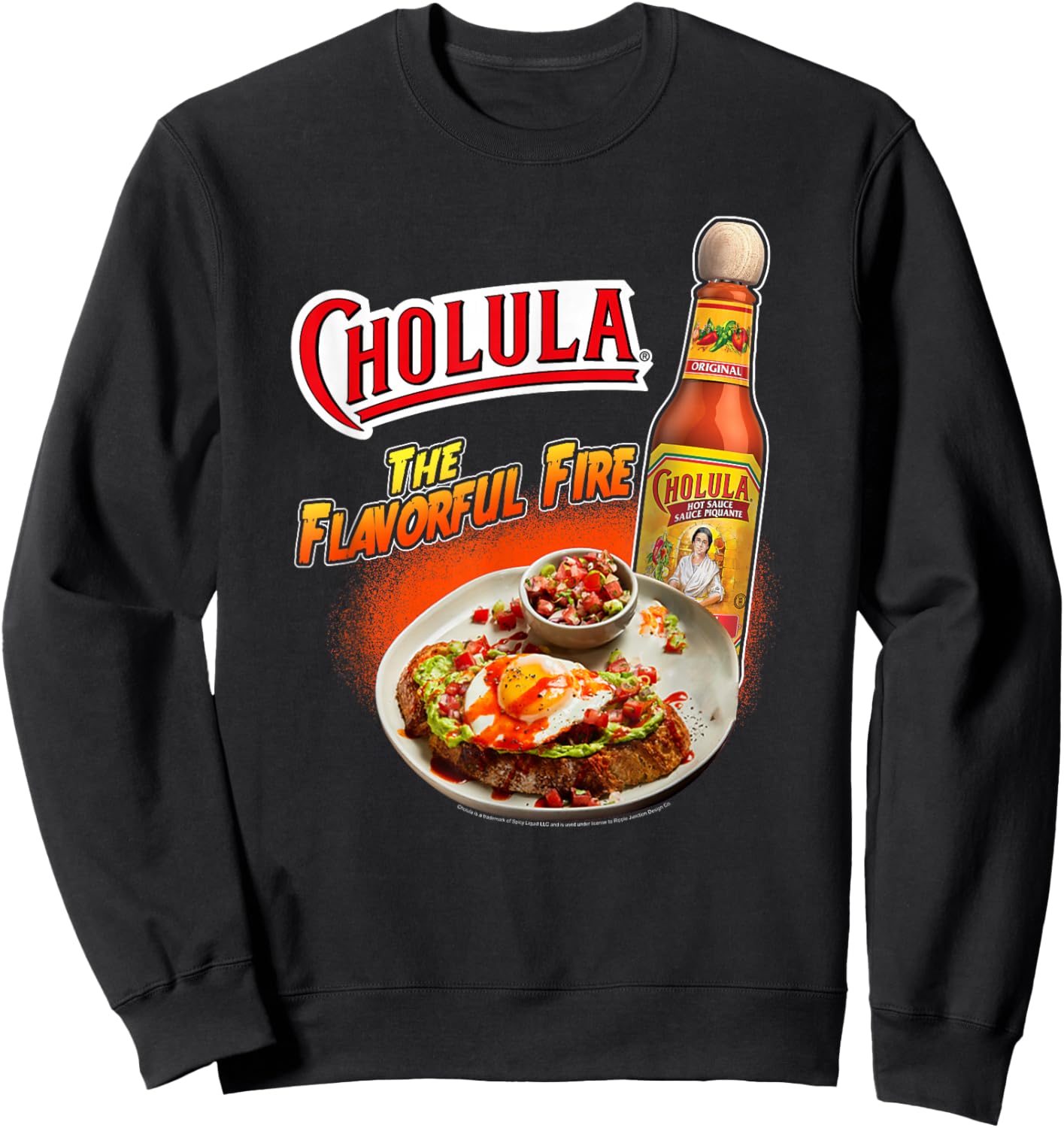 Cholula The Flavorful Life Hot Sauce Sweatshirt - Sweatshirt | Black