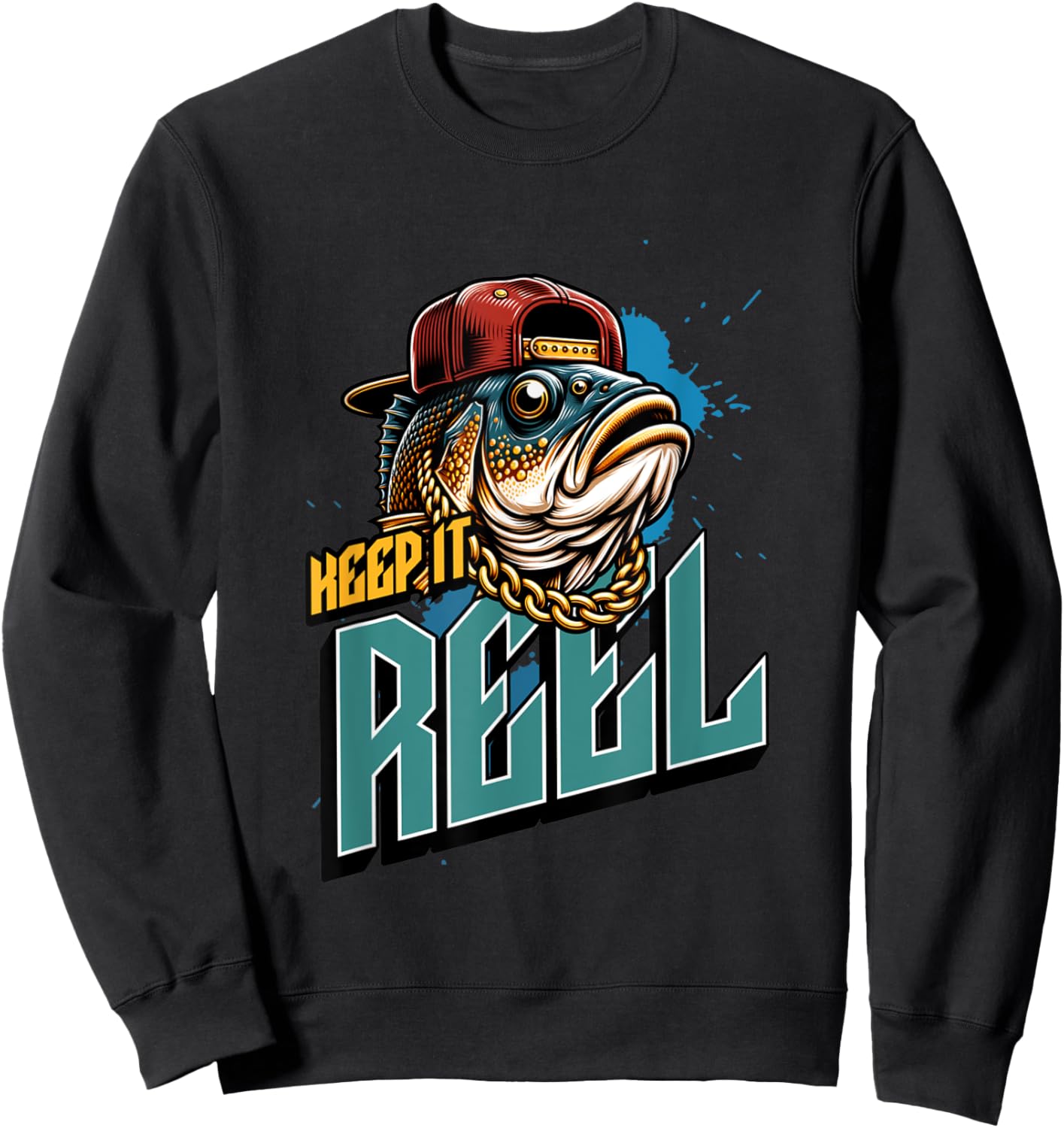 Keep It Reel Casual Funny Fishing Outdoorsmen Sweatshirt - Sweatshirt | Black