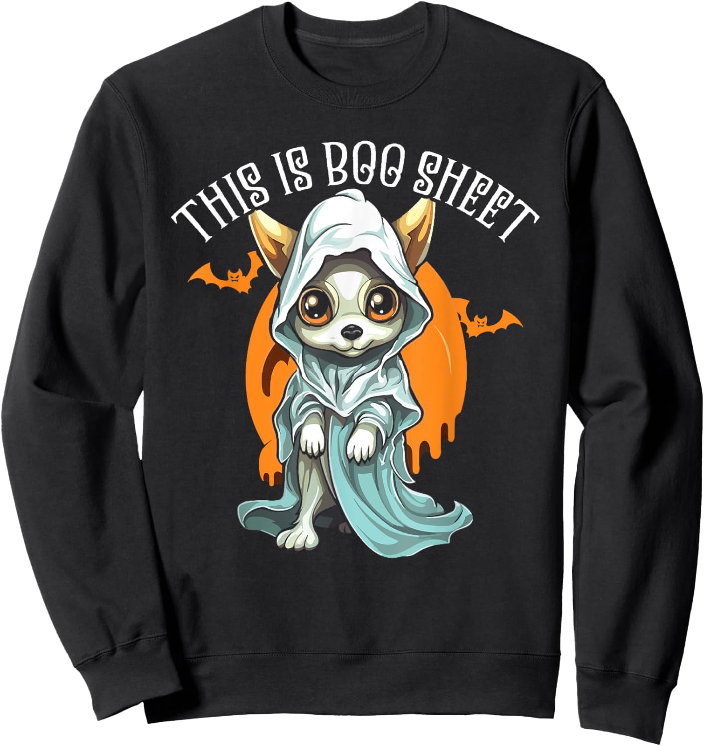 Chihuahua Halloween Puppy Trick Or Treat Spooky Dog Lover Sweatshirt - Sweatshirt | Black