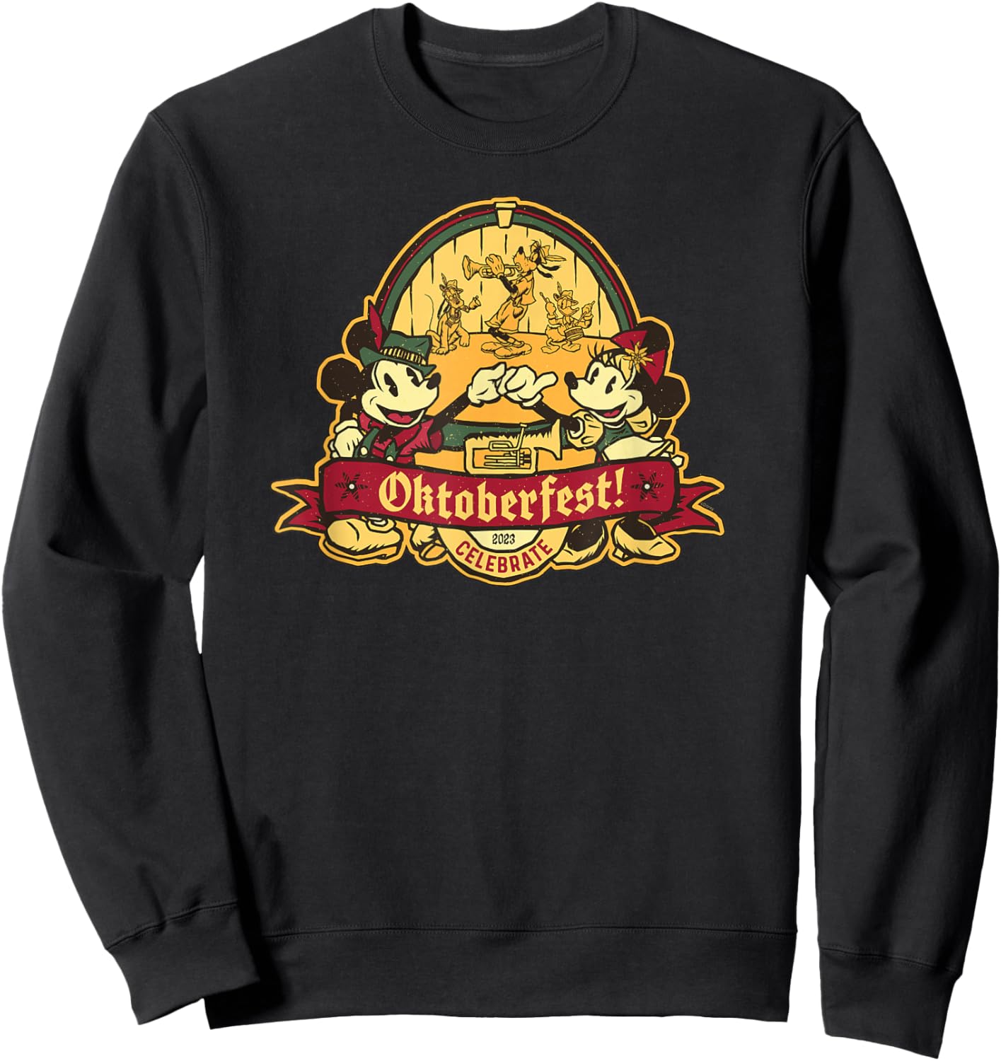 Disney Mickey and Minnie Mouse Celebrate Oktoberfest 2023 Sweatshirt - Sweatshirt | Black