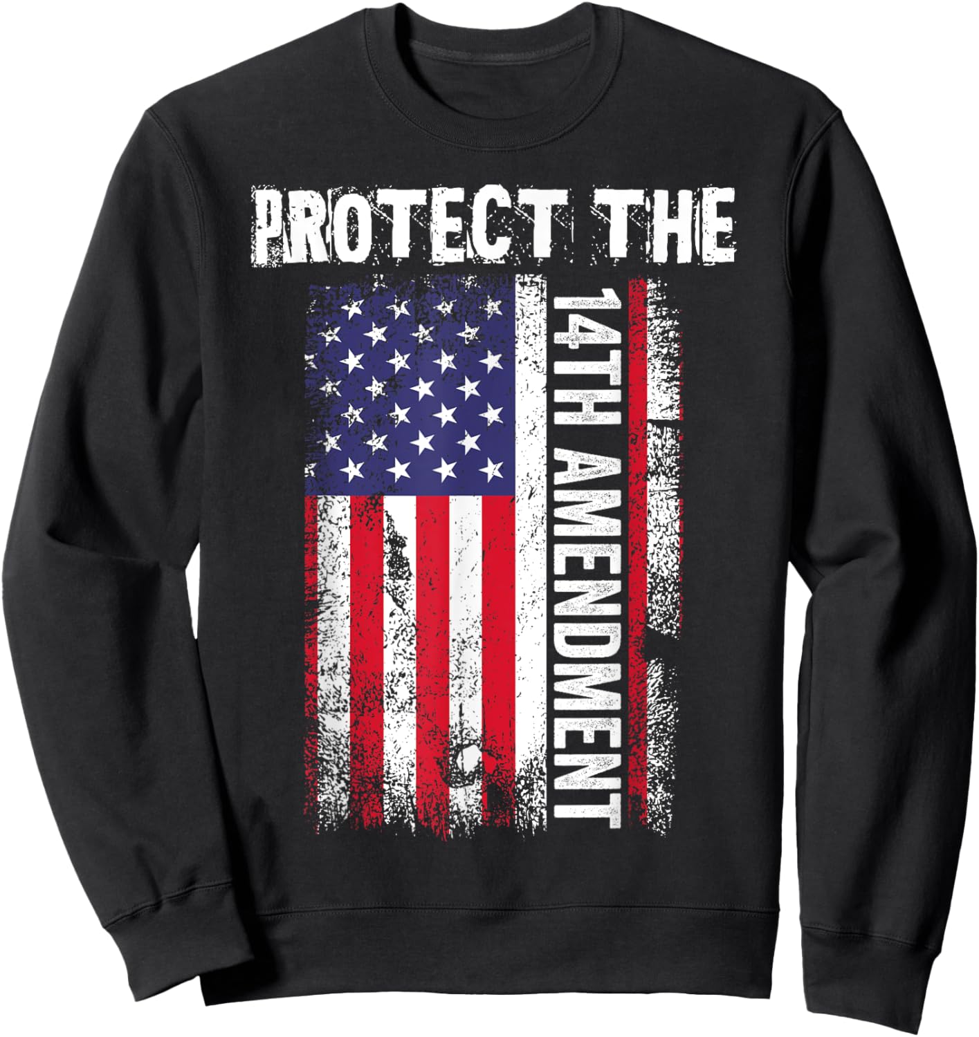 Protect the 14th Amendment Constitution US Flag Sweatshirt - Sweatshirt | Black