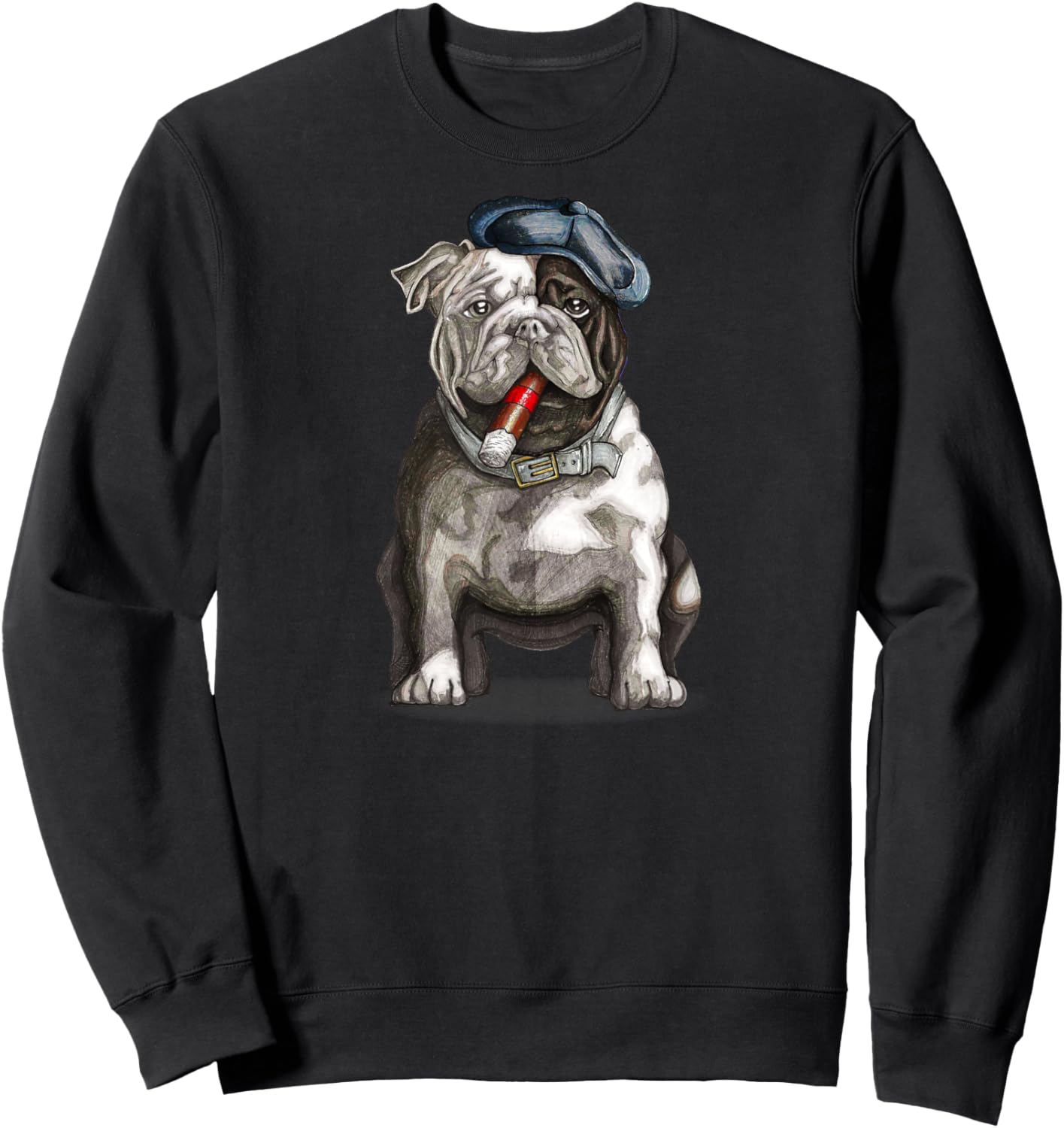 Bulldog Brooklyn New York Premium Cigar Men Women Sweatshirt - Sweatshirt | Black