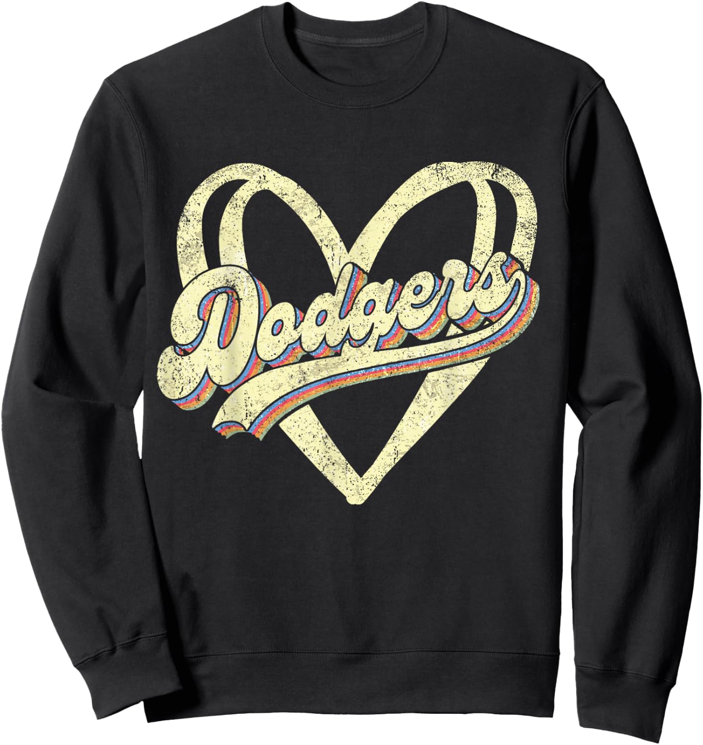 Dodgers Name Retro Vintage First Name Dodgers Lover Usa Flag Sweatshirt - Sweatshirt | Black