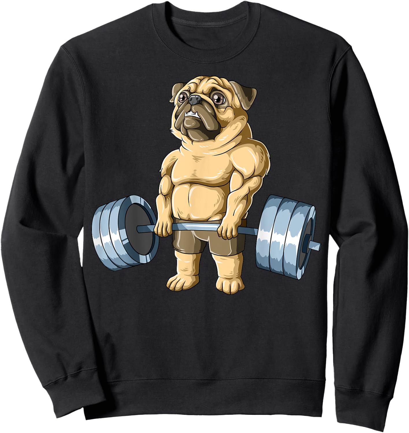 Weightlifting Pug Deadlifting Pug Powerlifting Workout Gym Sweatshirt - Sweatshirt | Black