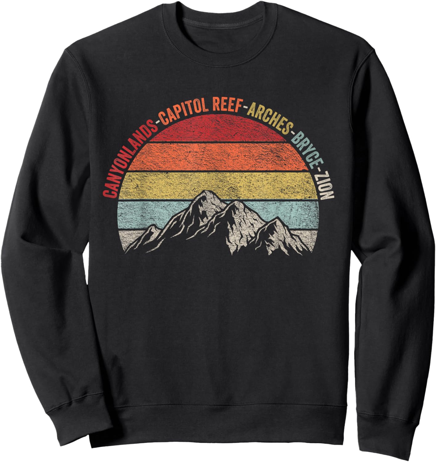 Vintage Utah Souvenir Big 5 Utah Mighty Five National Park Sweatshirt - Sweatshirt | Black