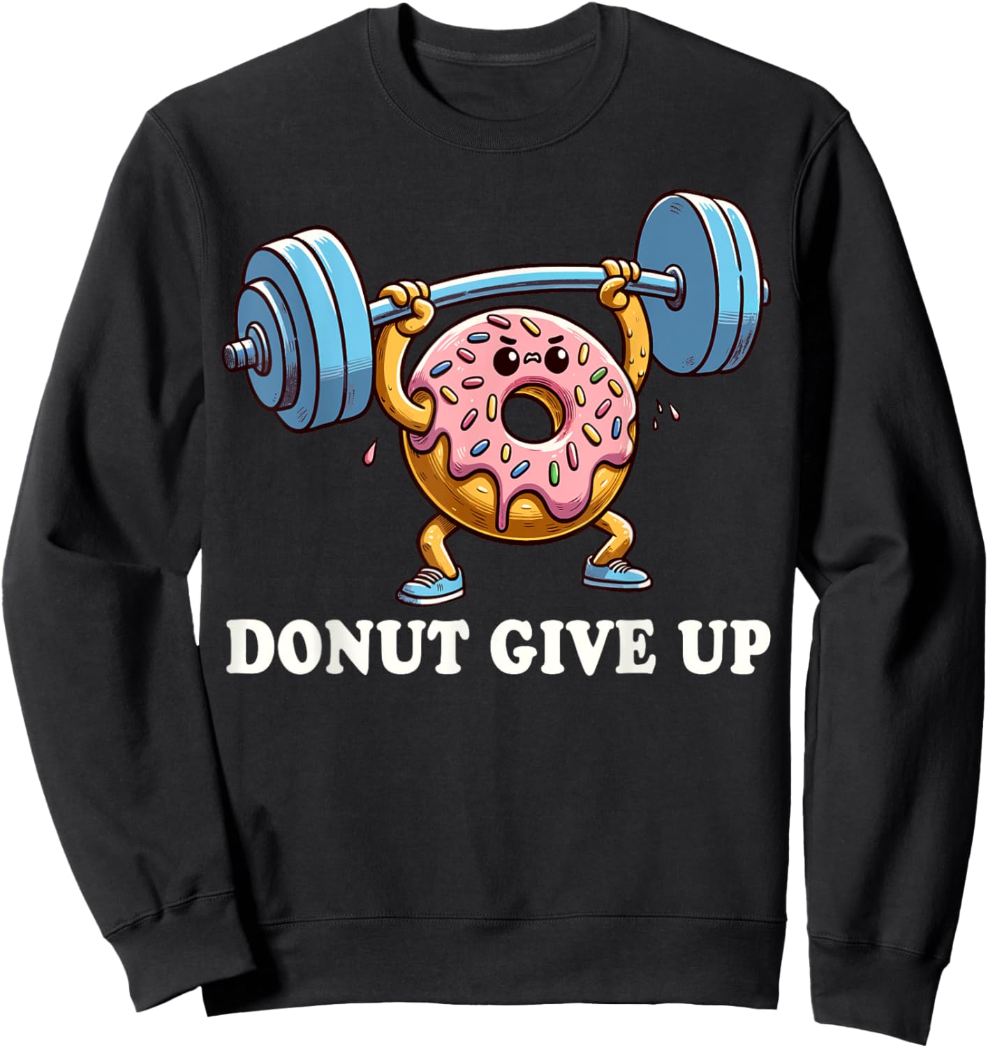 Weightlifting - Funny Fitness Workout Gym Donut Lover Sweatshirt - Sweatshirt | Black