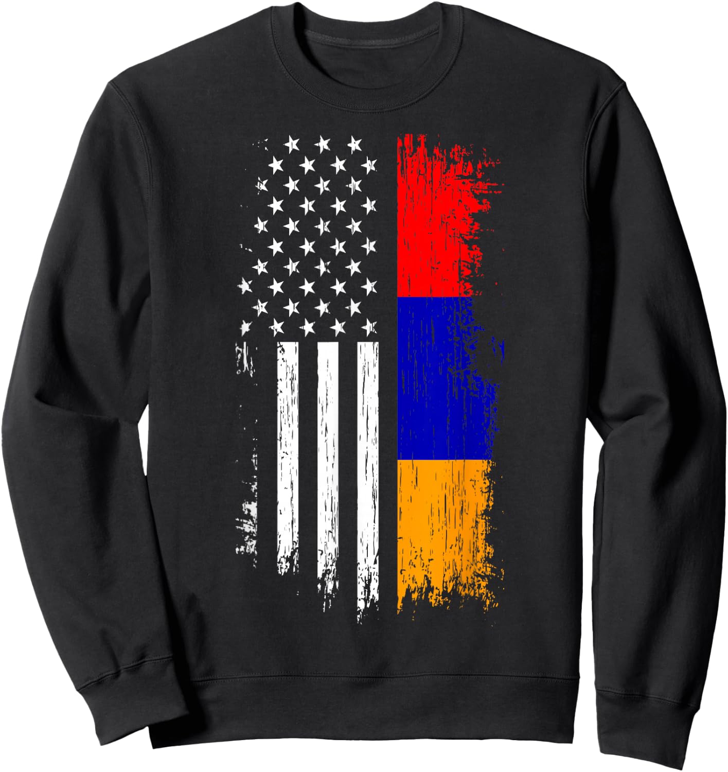 Armenian American Flag T Shirt - Pride Armenia USA Sweatshirt - Sweatshirt | Black