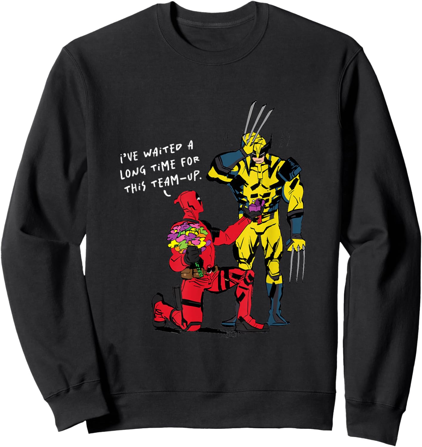 Marvel Studios Deadpool & Wolverine Team-Up Proposal Sweatshirt - Sweatshirt | Black