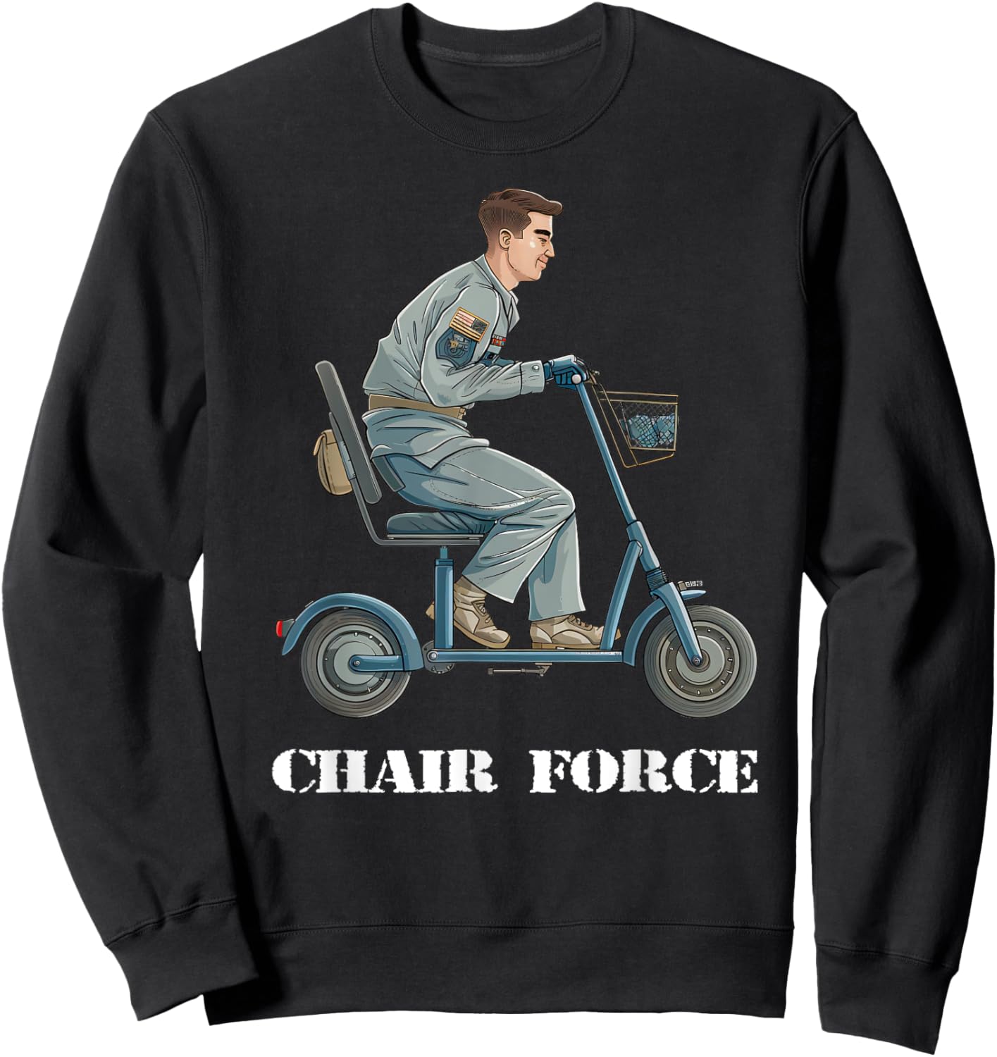 Funny Chair Force One US Military Veteran Airman Air Gifts Sweatshirt - Sweatshirt | Black