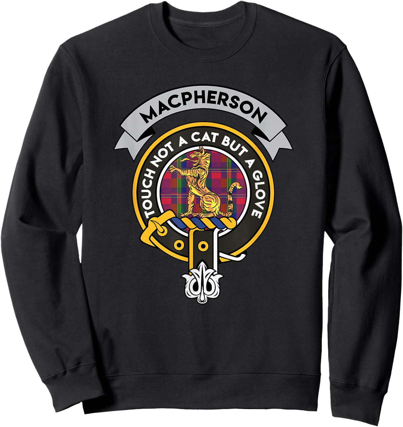 Macpherson Clan Badge Shirt - Scottish Tartan Shirt Sweatshirt - Sweatshirt | Black