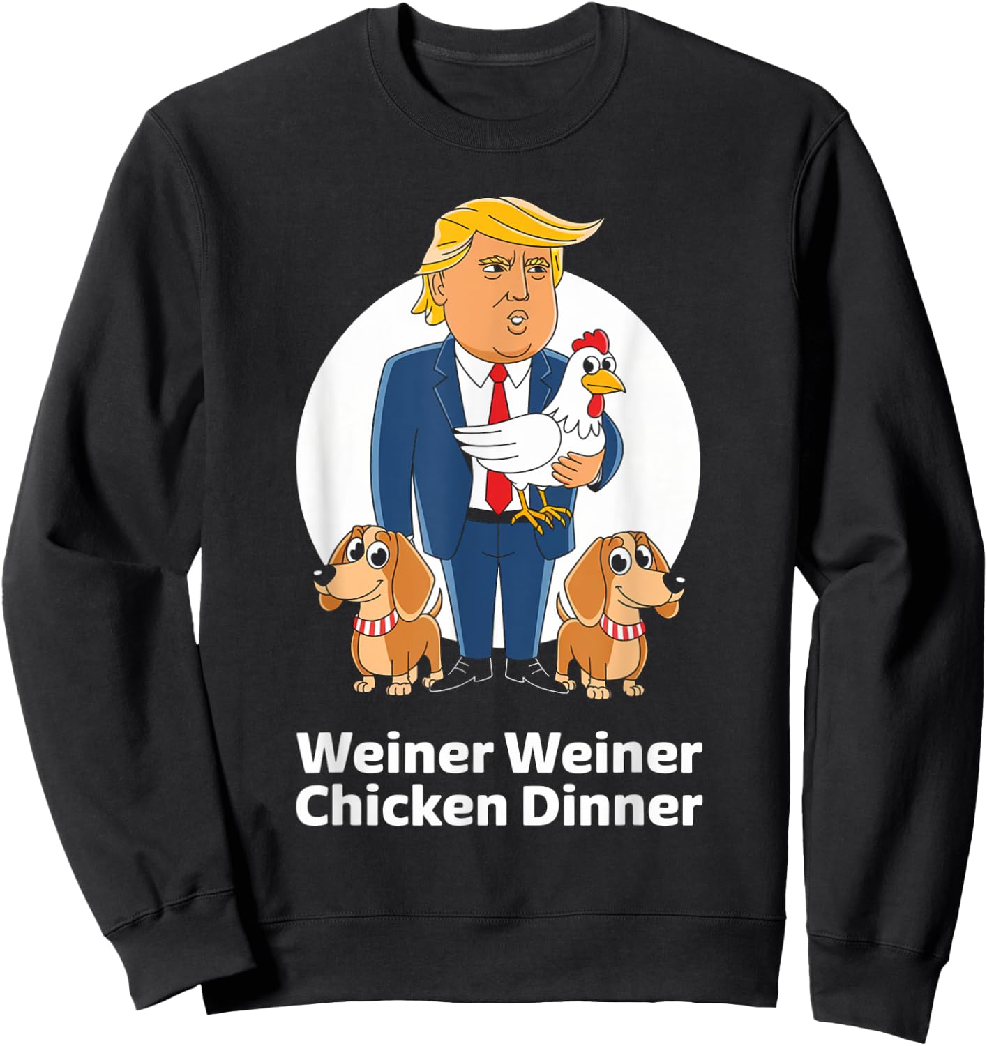 Dachshund Lover Designs Trump Winner -Adults Dachshund Dog Lover Humor Enthusiasts Black Small Classic Fit Short Sleeve Pull On 1 Count Sweatshirt - Sweatshirt | Black