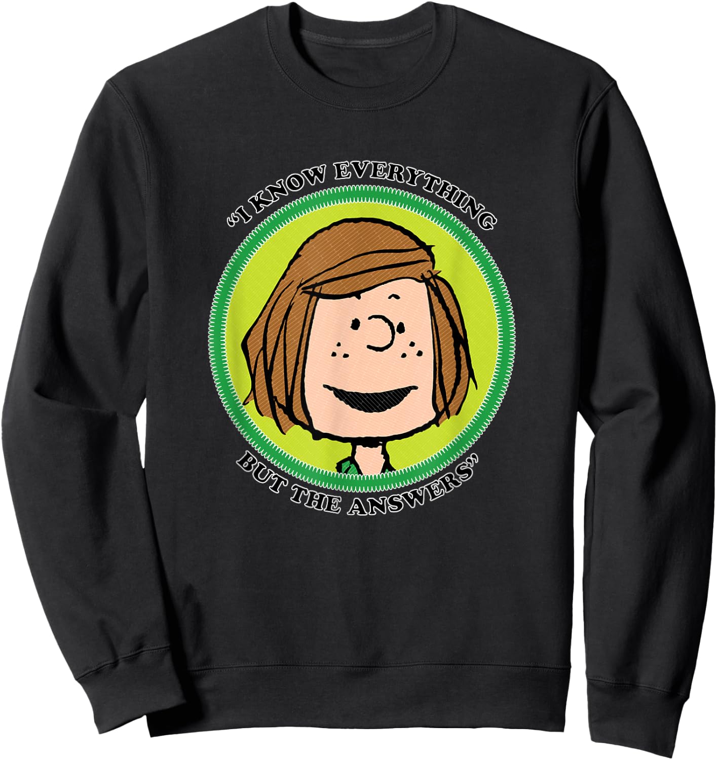 Peanuts Peppermint Patty Badge Sweatshirt - Sweatshirt | Black