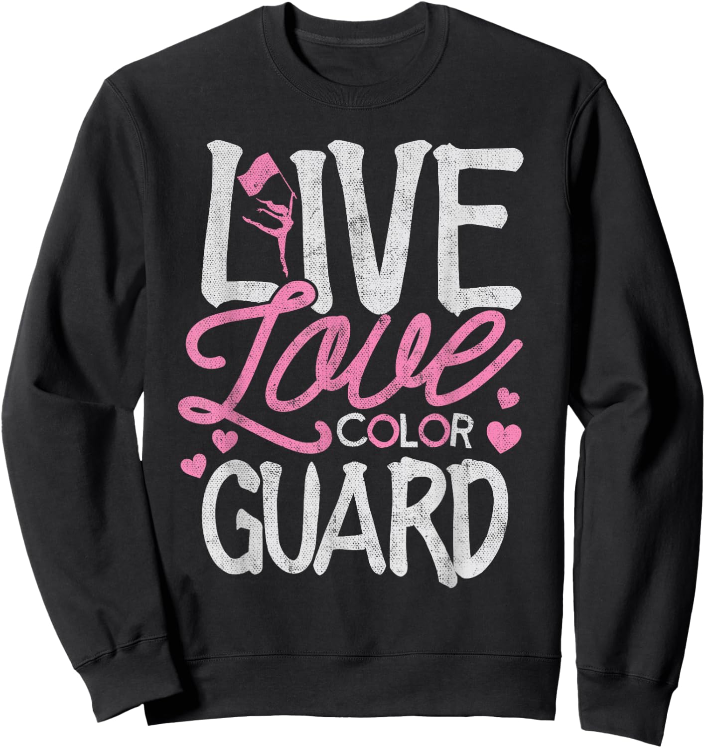 Color Guard Shirt Love Color Guard Marching Band Flag Toss Sweatshirt - Sweatshirt | Black