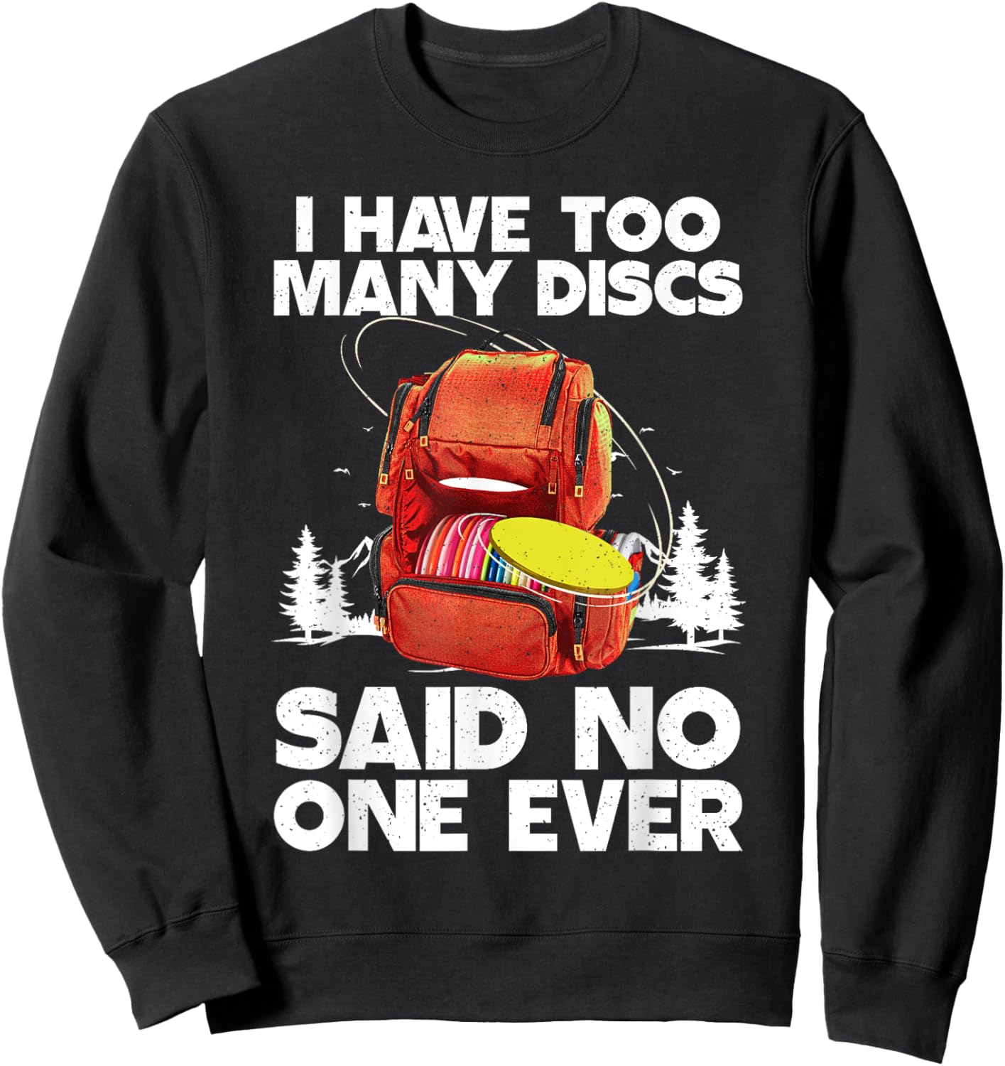 Funny Disc Golf Art Women Kids Disc Golf Player Sweatshirt - Sweatshirt | Black