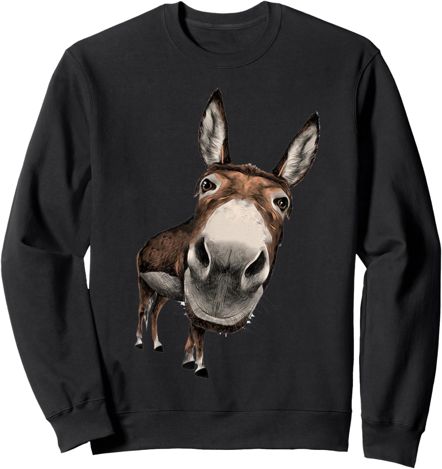 Funny Donkey Donkey Face Curious Donkey Sweatshirt - Sweatshirt | Black