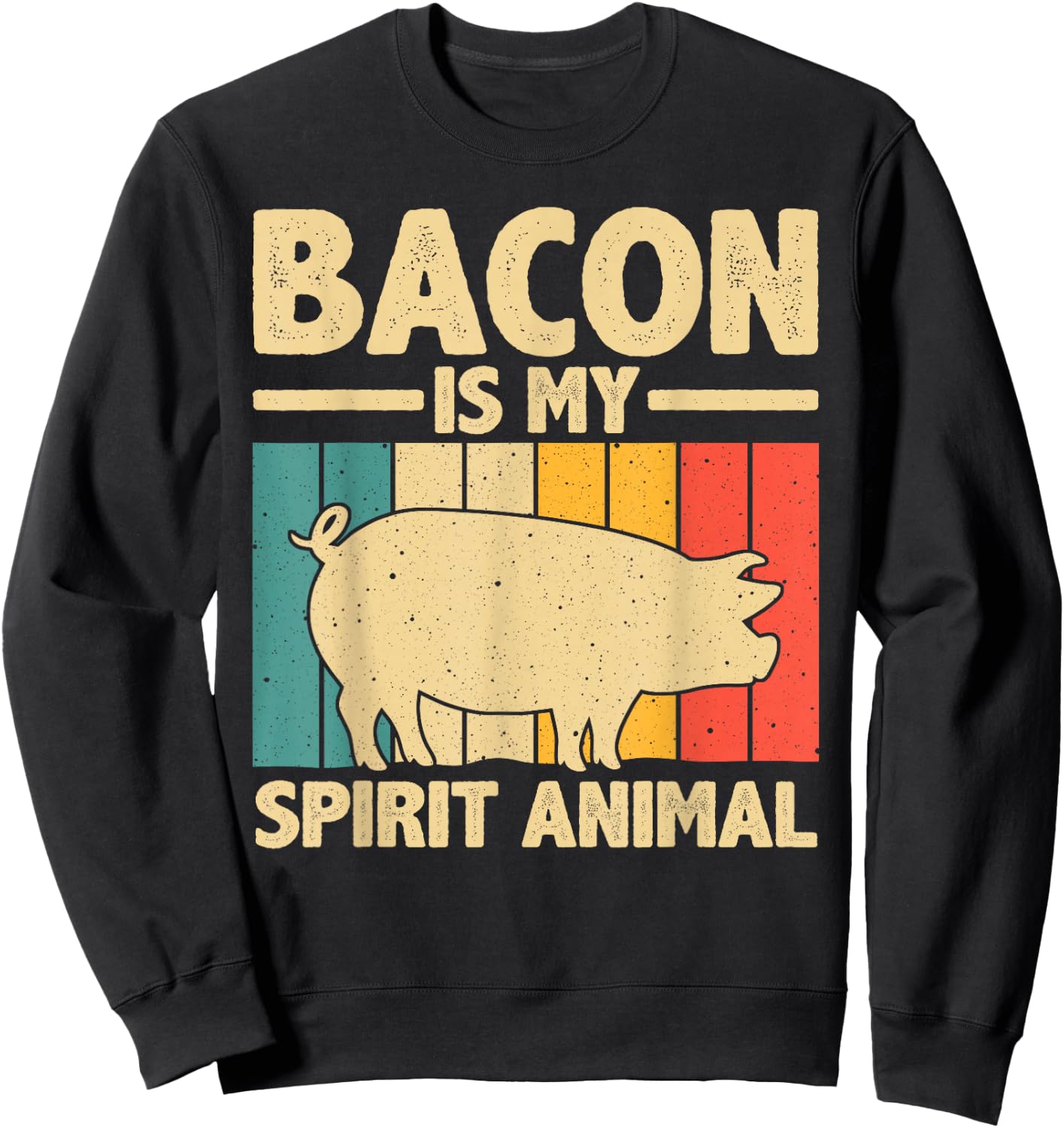 Cool Bacon Design Women Kids Bacon Pig Pork Lover Sweatshirt - Sweatshirt | Black