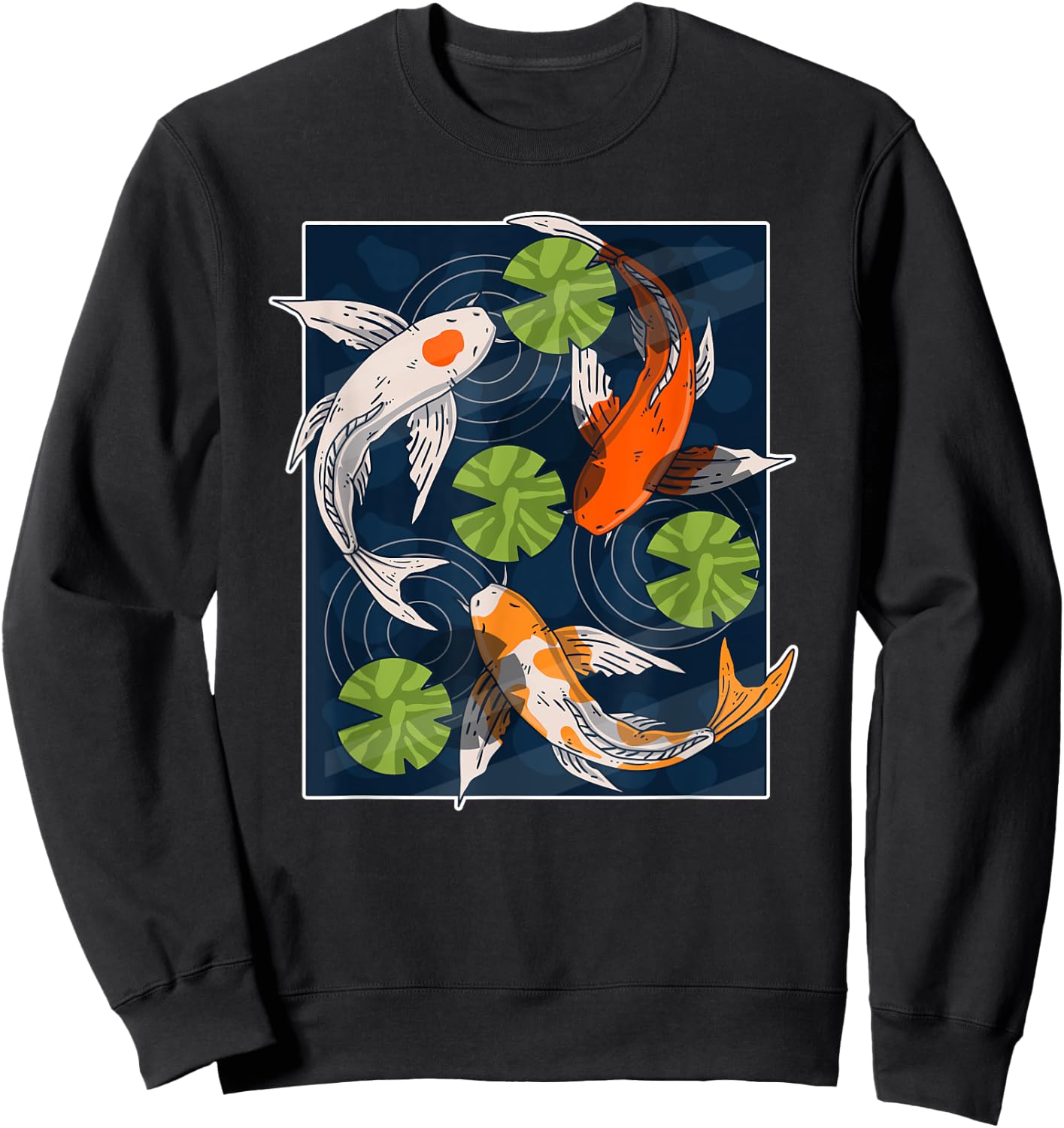 Koi Fish Lover Asian Japanese Carp Water Pond Animal Pet Sweatshirt - Sweatshirt | Black