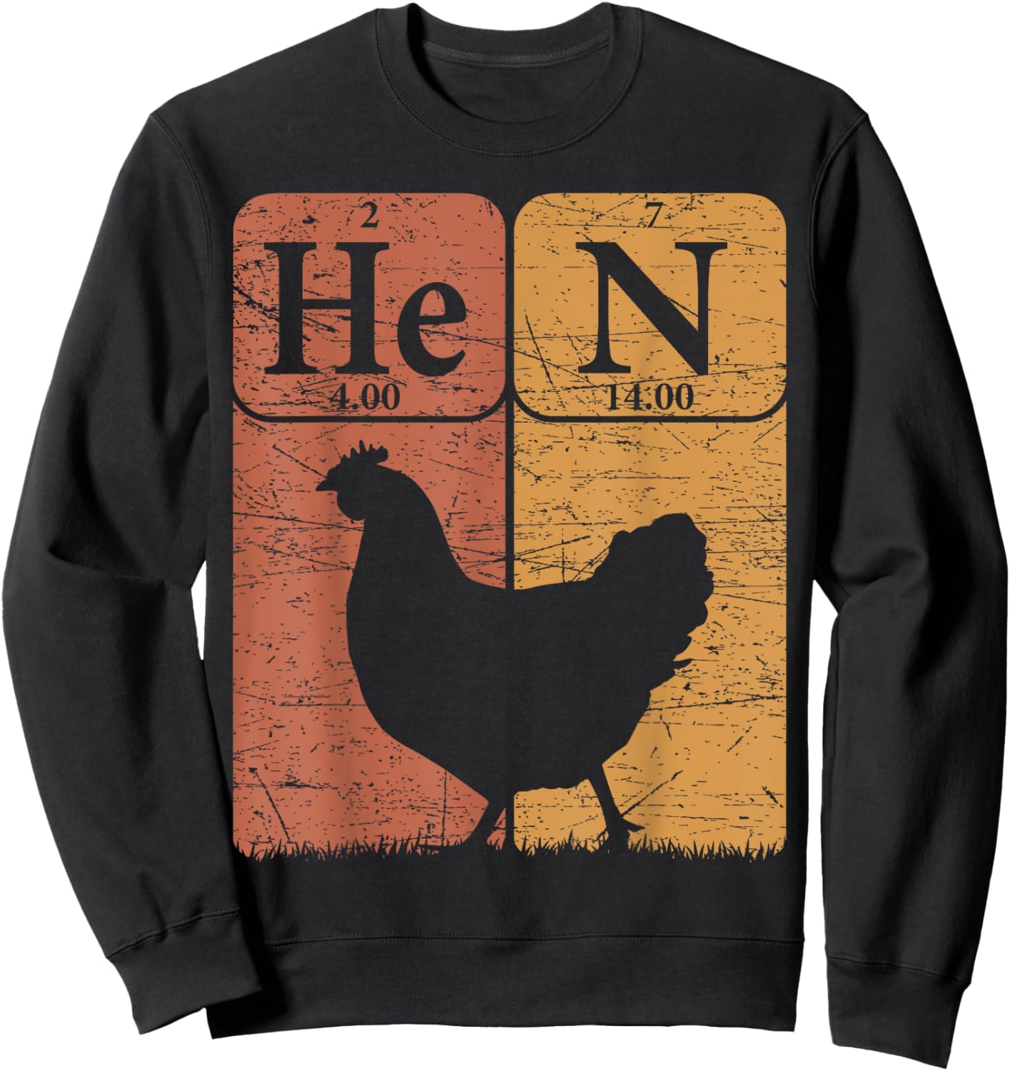 Hen Chicken Periodic Table Elements Chicken Farmer Sweatshirt - Sweatshirt | Black