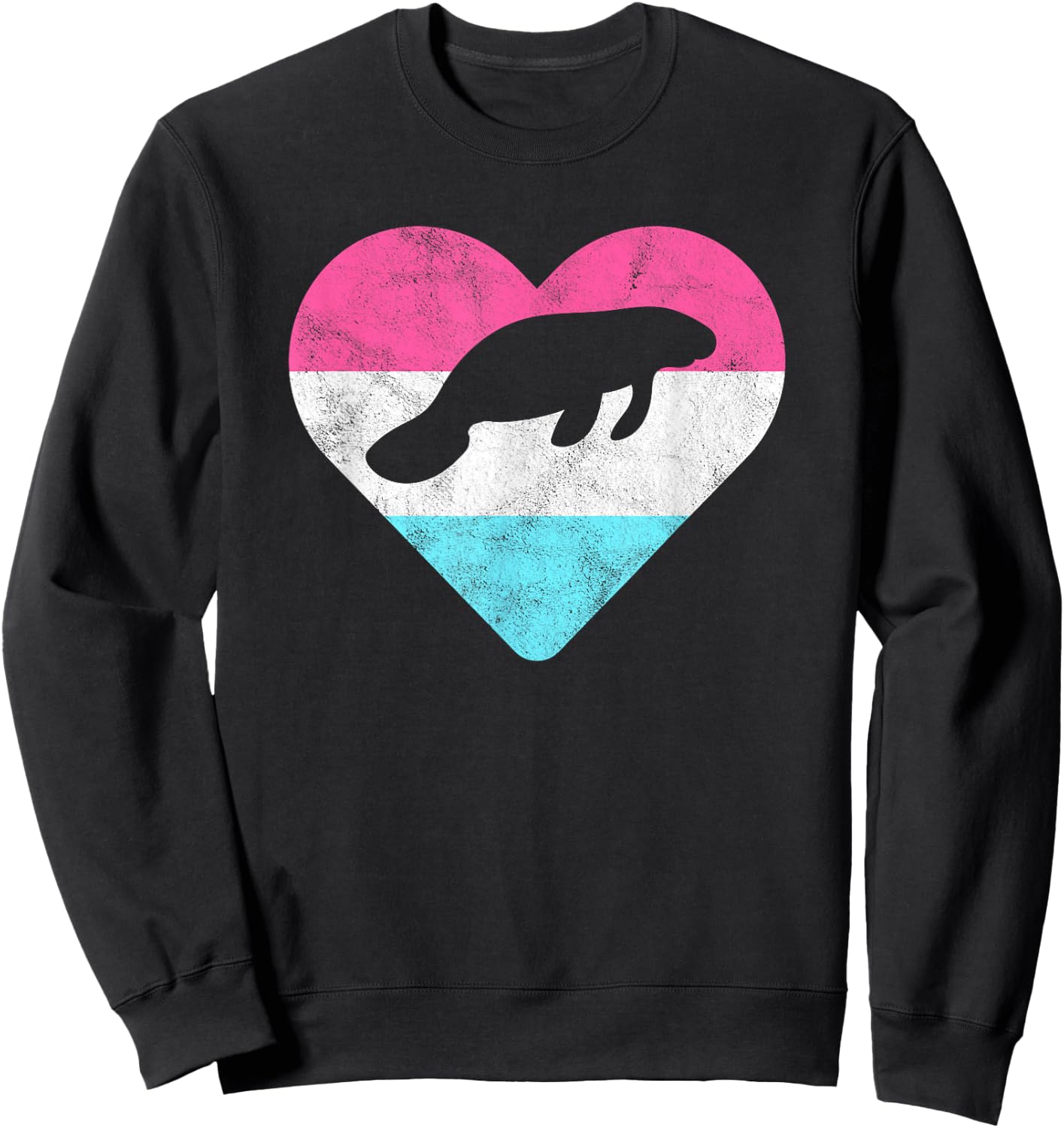 Retro Vintage Manatee Gift or Girls Sweatshirt - Sweatshirt | Black