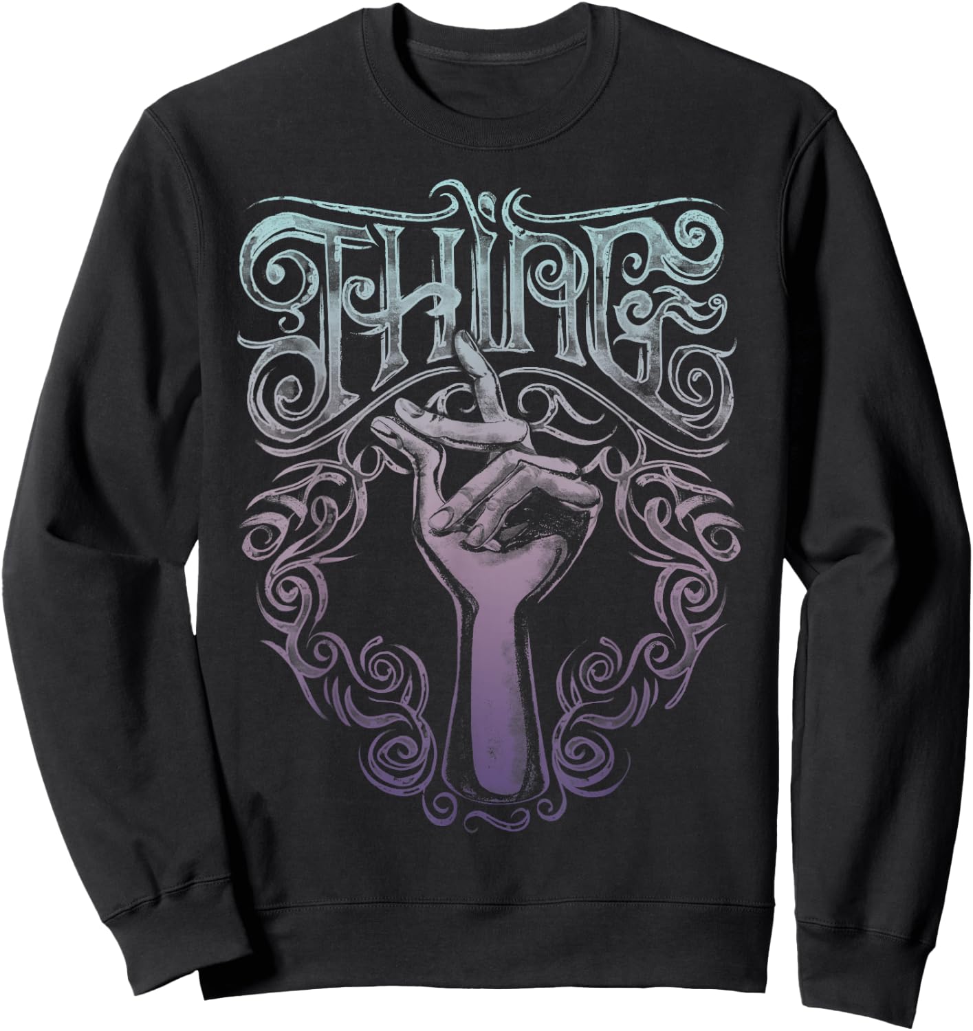 Addams Family Thing Artsy Gradient Sketch Sweatshirt - Sweatshirt | Black