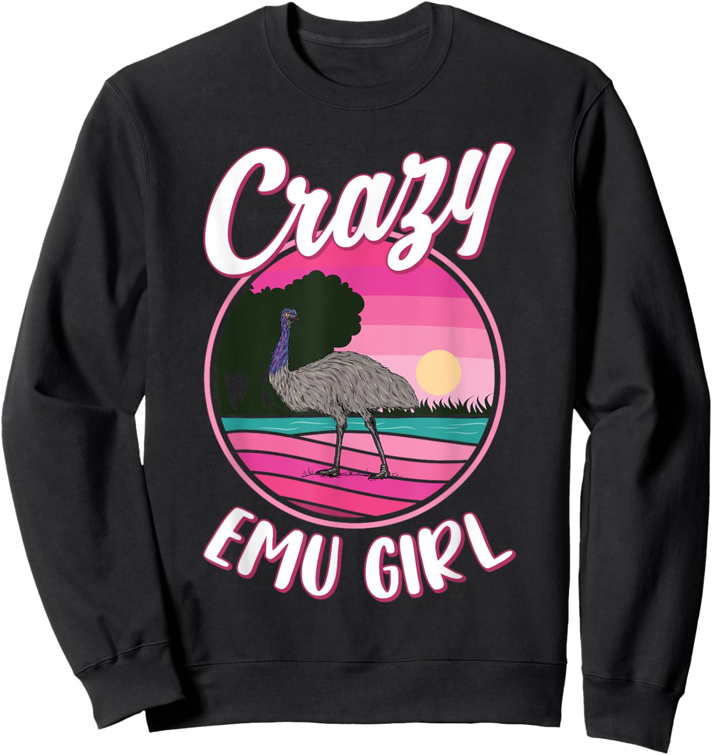 Crazy Emu Girl Sweatshirt - Sweatshirt | Black