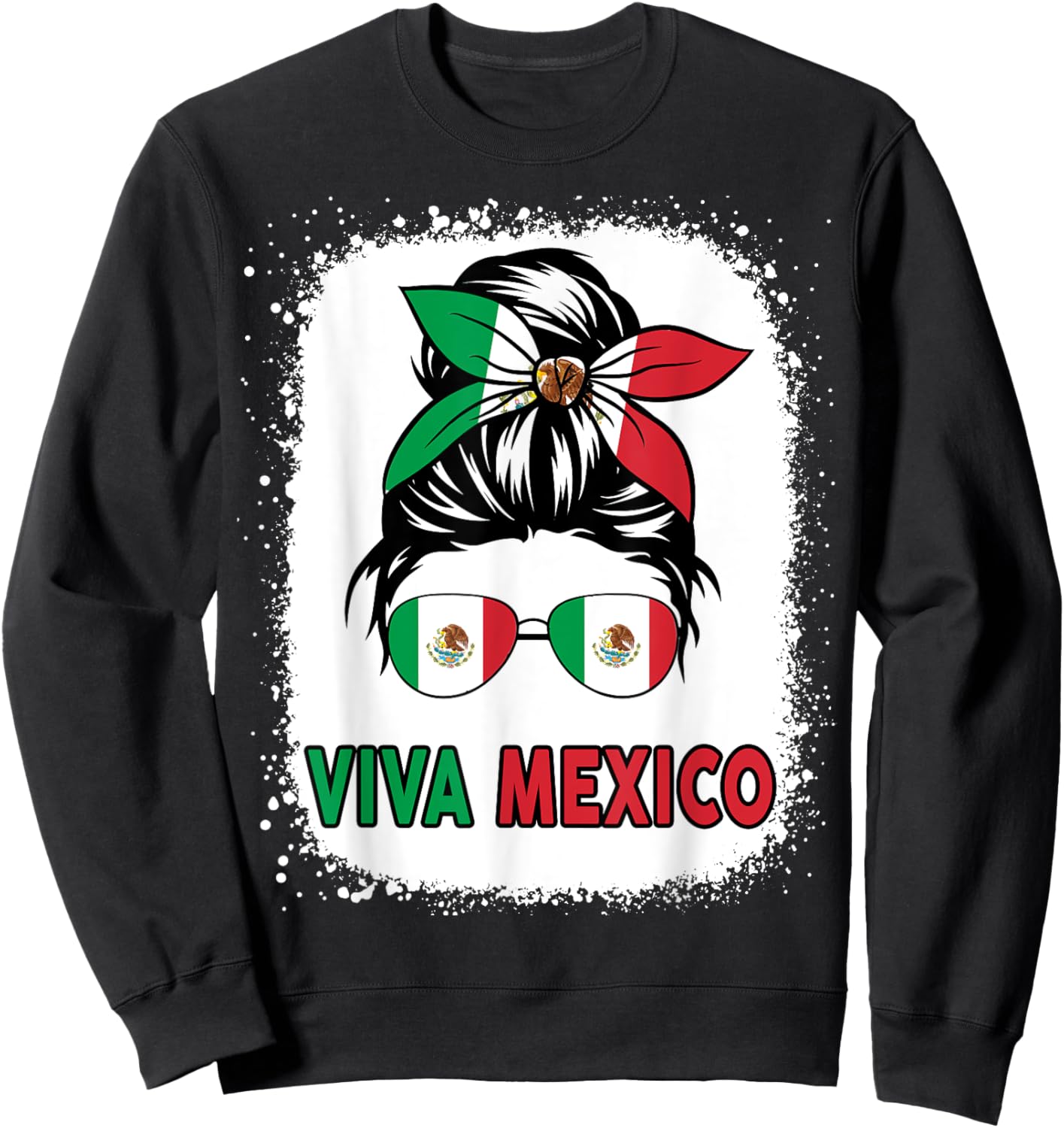 Viva Mexico Women Girl Cinco De Mayo Funny Mexican Sweatshirt - Sweatshirt | Black