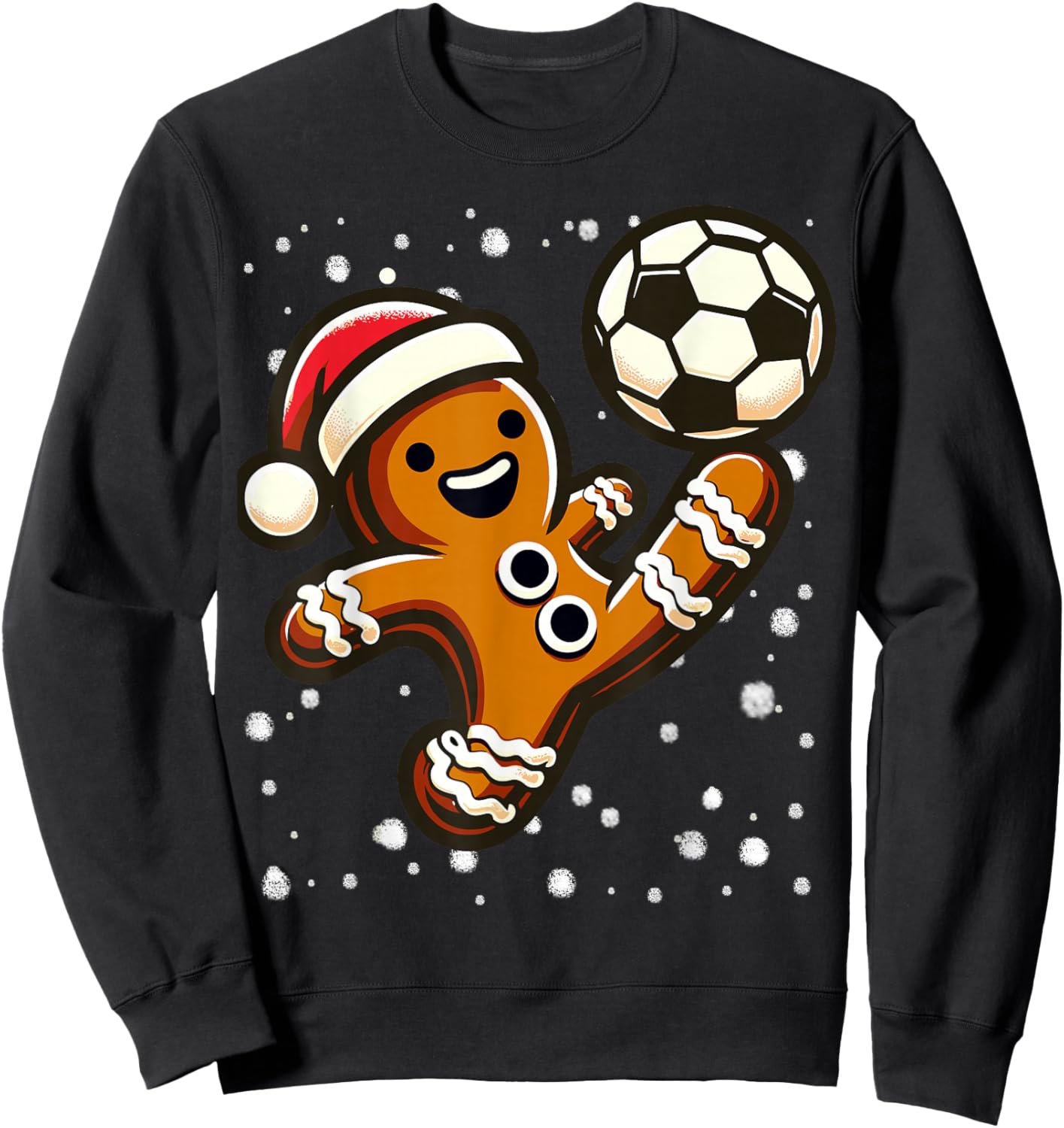Gingerbread Plays Soccer Bicycle Kick, Cookie Christmas Sweatshirt - Sweatshirt | Black