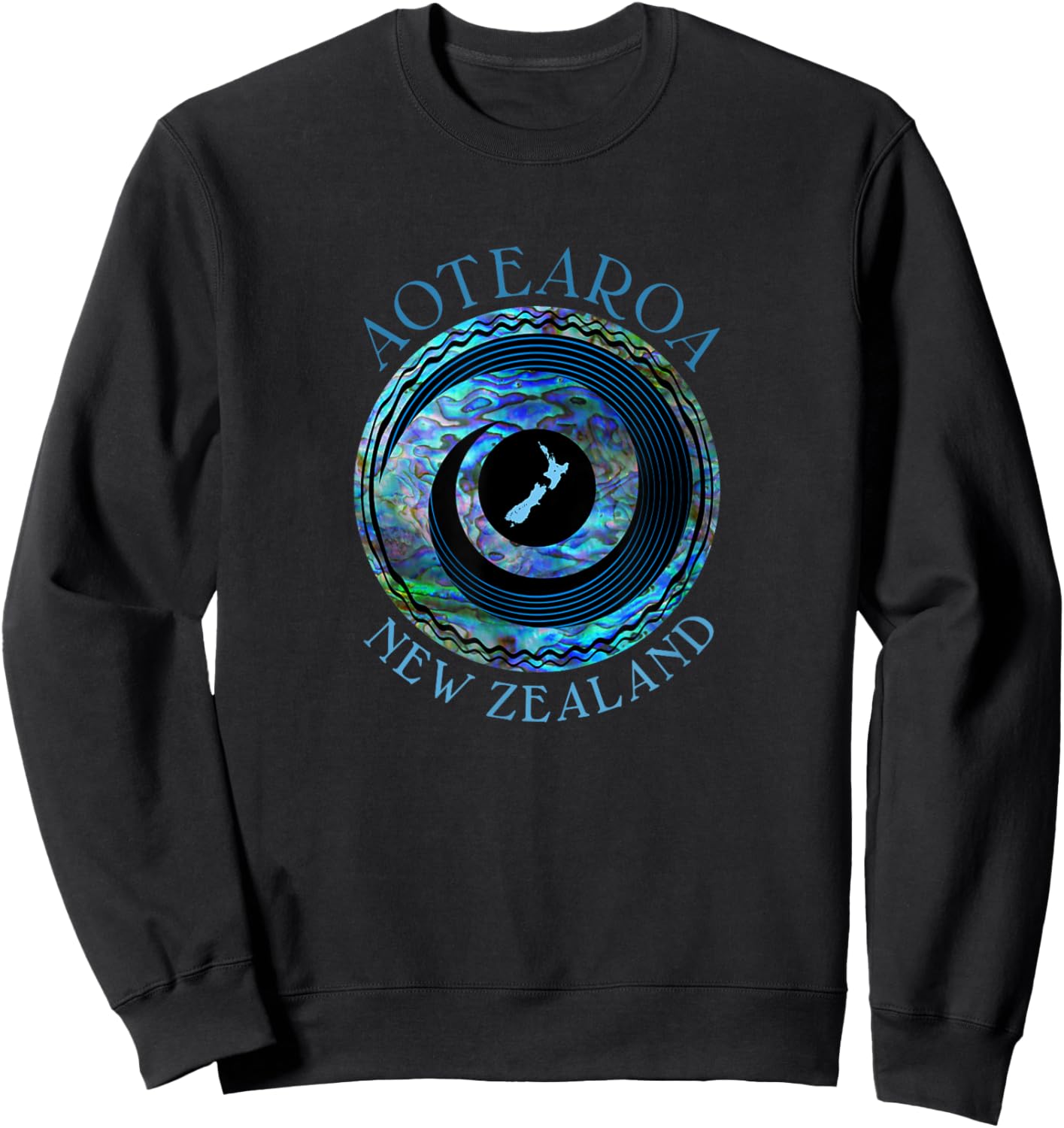 MADJACK NEW ZEALAND AOTEAROA KIWI KORU PAUA , Small, Black Sweatshirt - Sweatshirt | Black