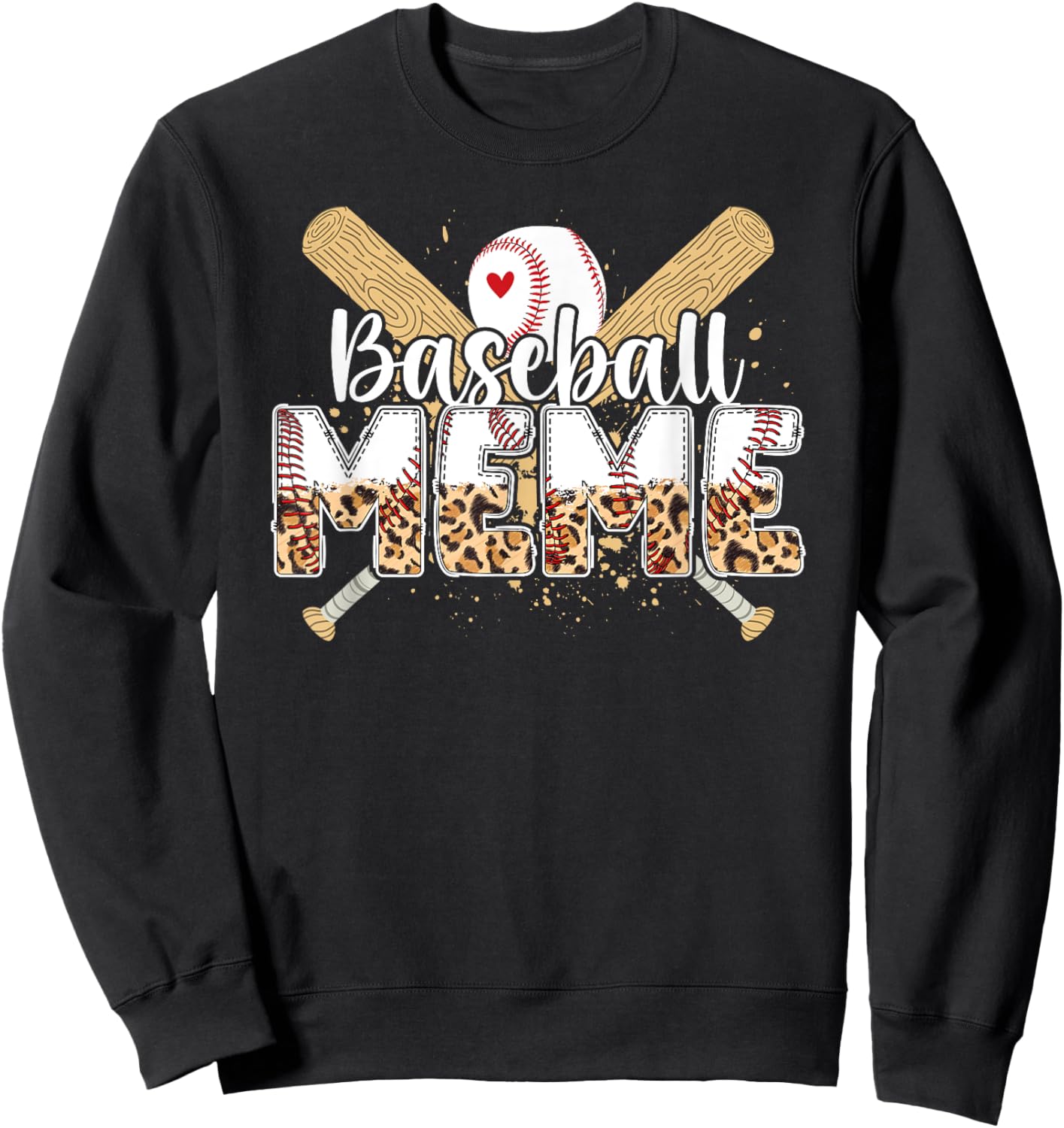Baseball Meme Leopard Meme Of A Baseball Player Meme Sweatshirt - Sweatshirt | Black