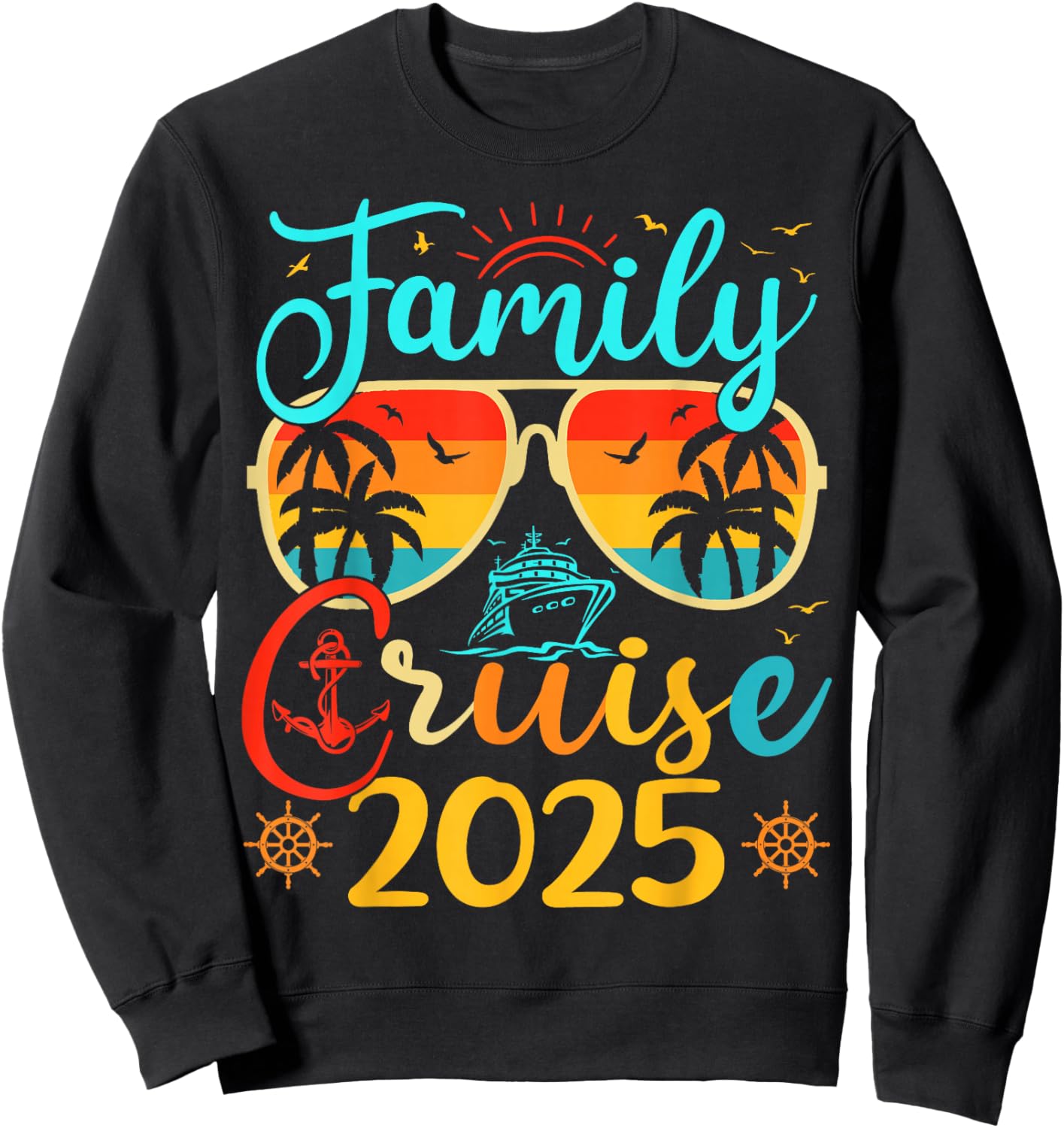 Family Cruise 2025 Summer Vacation Matching Family Cruise Sweatshirt - Sweatshirt | Black