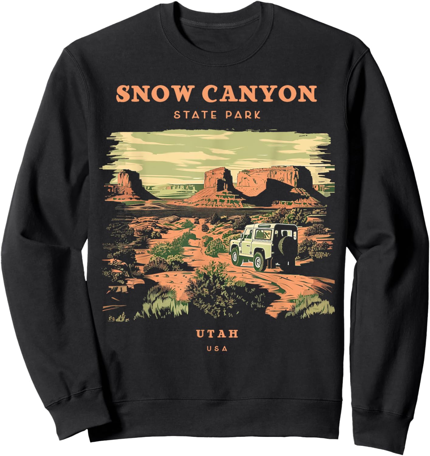 Snow Canyon State Park Utah Retro Vintage Sweatshirt - Sweatshirt | Black