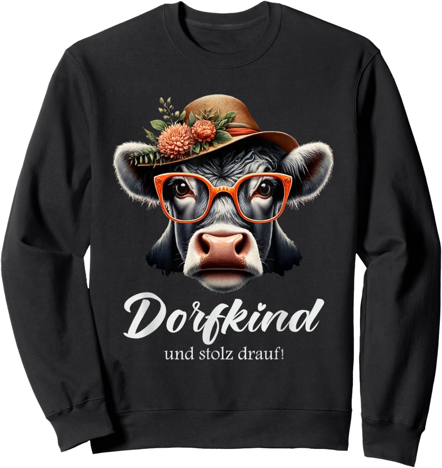 Dorfkind Und Stolz drauf Bauern & Landwirt Kuh Sweatshirt - Sweatshirt | Black