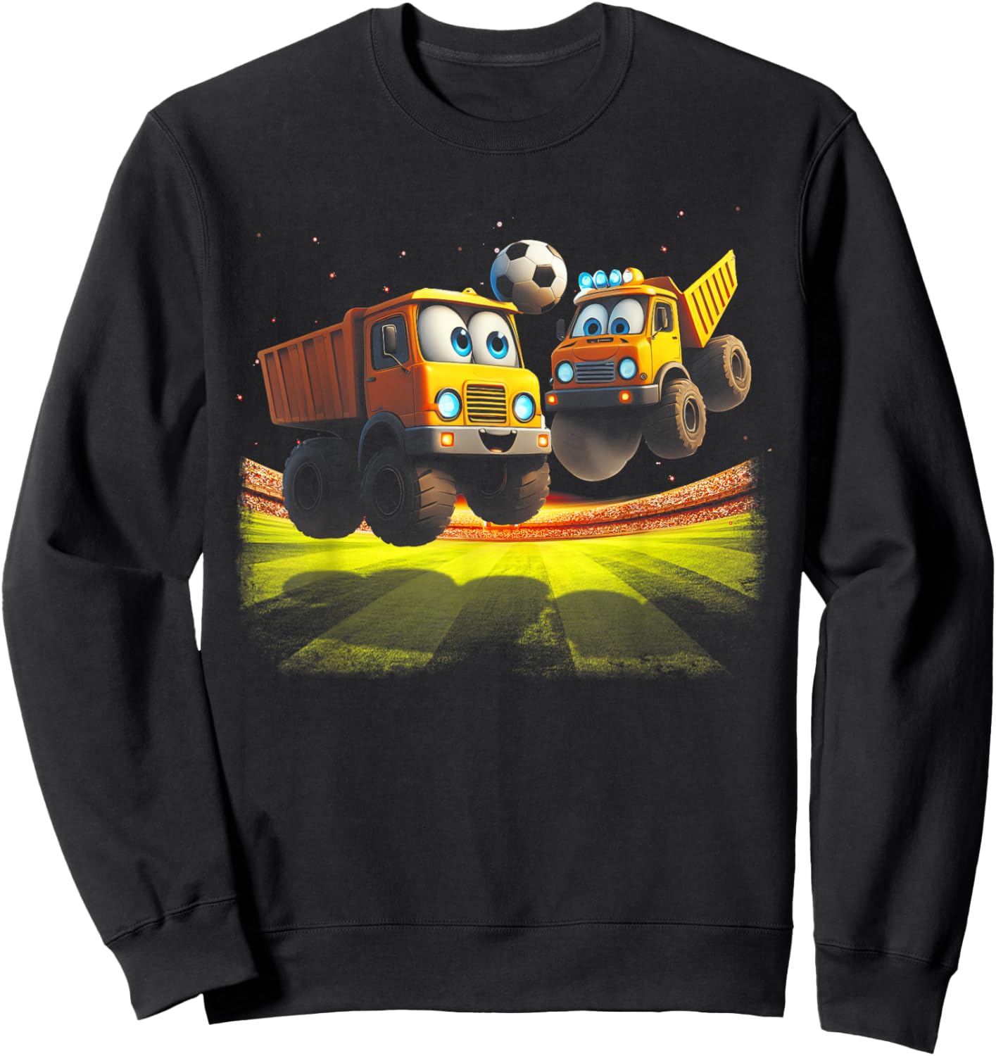 Soccer Ball Kids Football Construction Trucks Toddler Boys Sweatshirt - Sweatshirt | Black