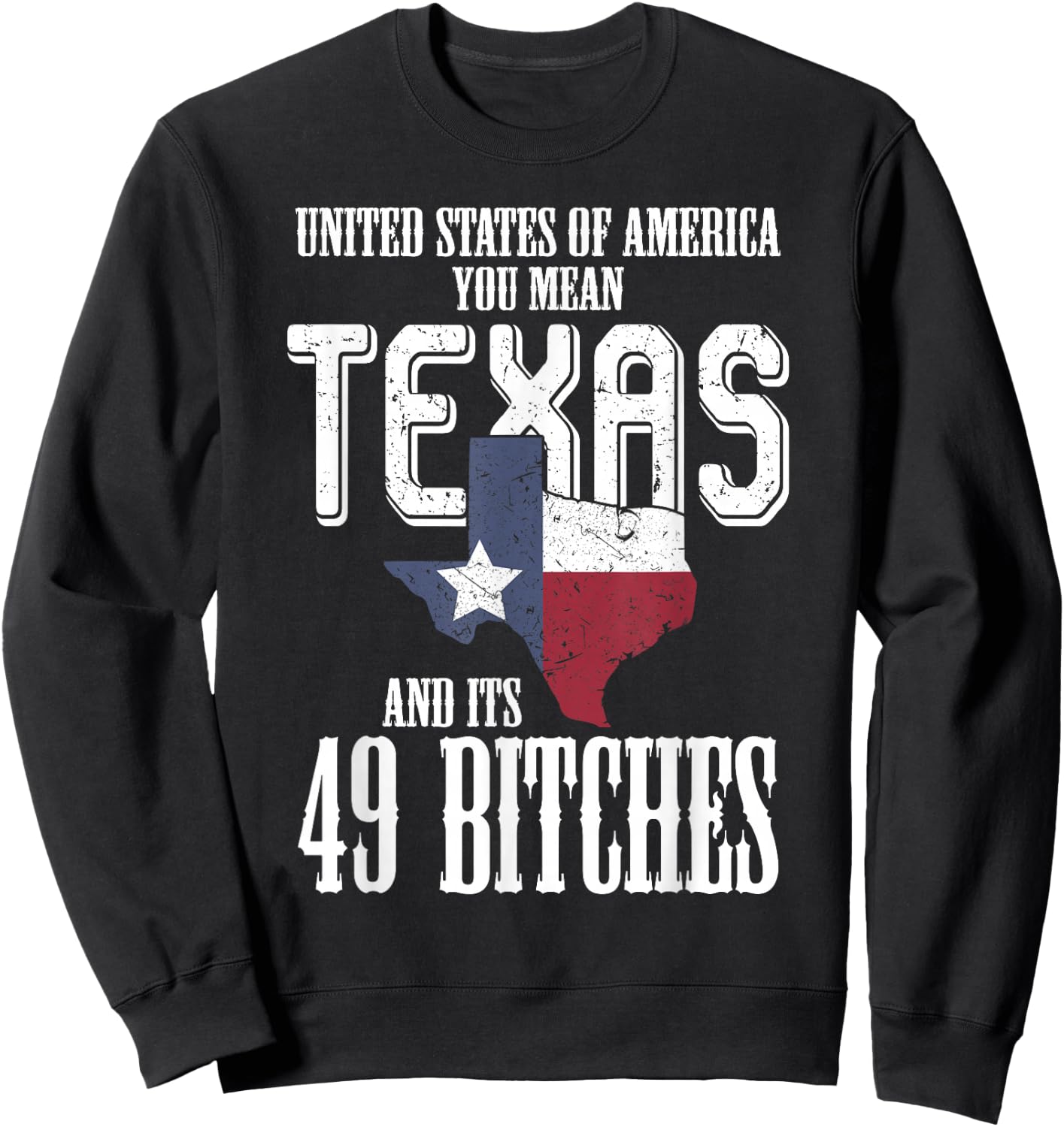 Funny USA Flag United States of America Texas Sweatshirt - Sweatshirt | Black
