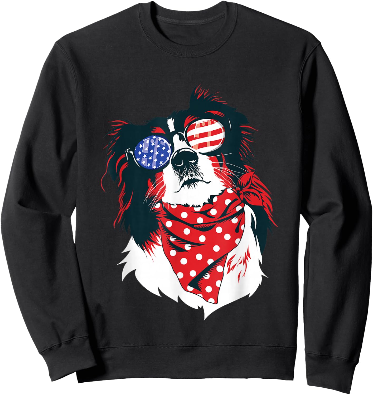 Australian Shepherd 4th of July Shirt Aussie Mom Sweatshirt - Sweatshirt | Black