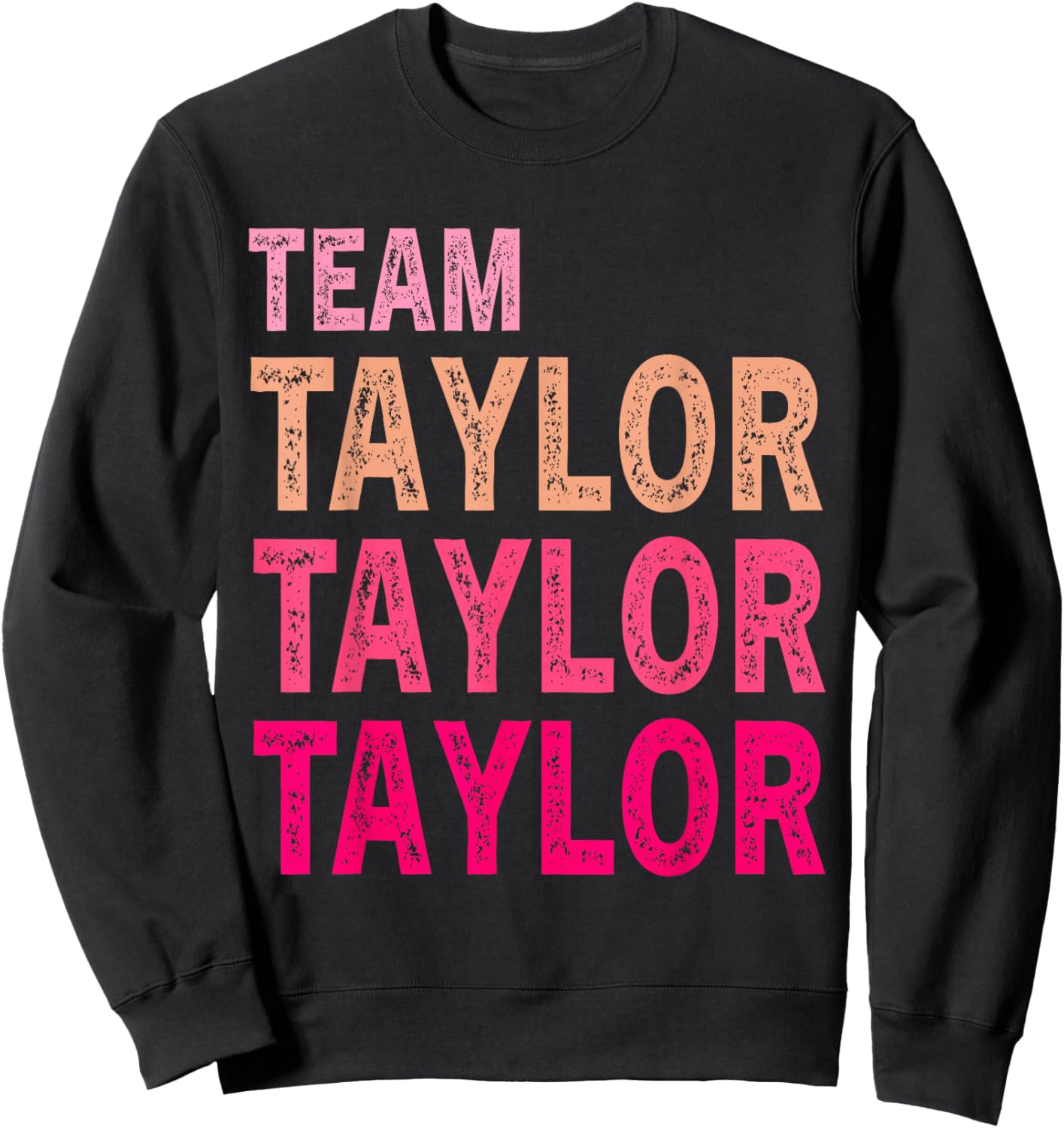 Girl Retro Taylor First Name Personalized Groovy Birthday Sweatshirt - Sweatshirt | Black