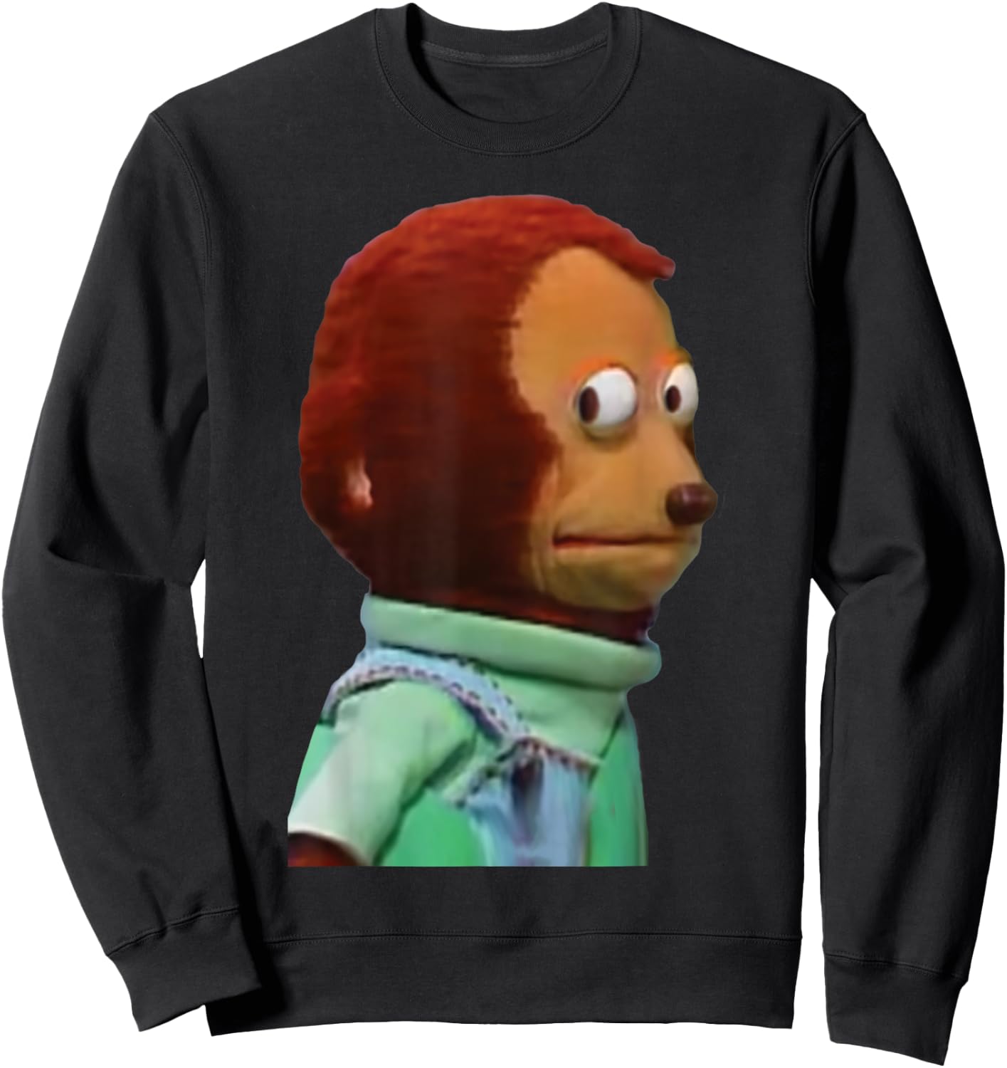 Solo Awkward Look Monkey Puppet Meme Sweatshirt - Sweatshirt | Black