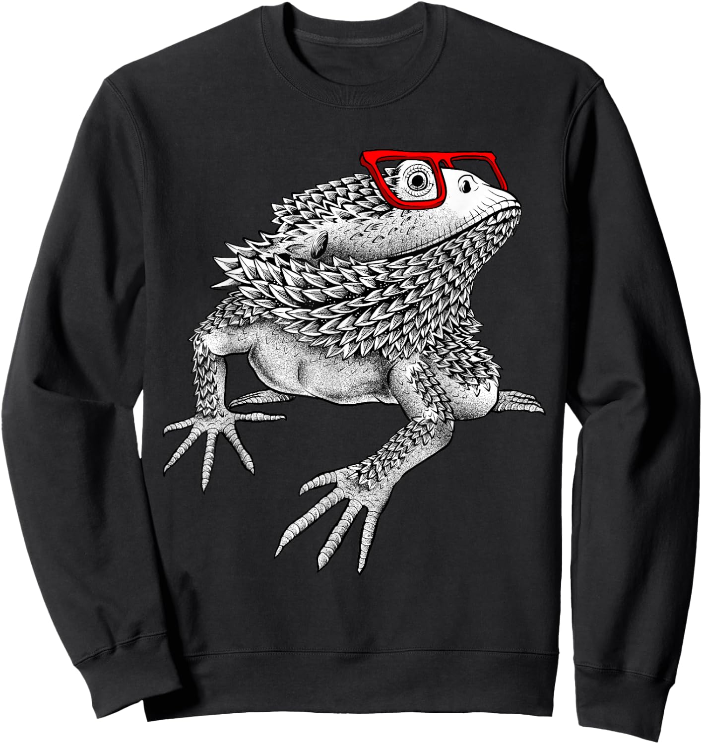 Cool Bearded Dragon Women Reptile Lover Lizard Nerdy Small Sweatshirt - Sweatshirt | Black