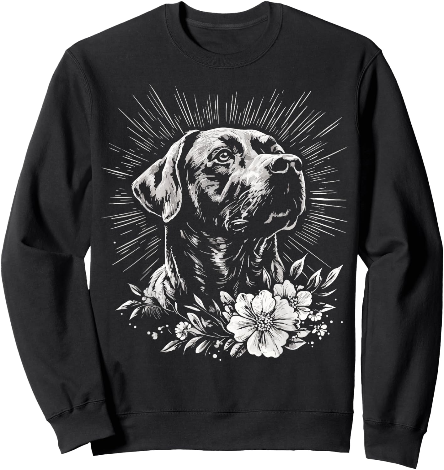 Retro Labrador Retriever Dog Lover Tattoo Style Sweatshirt - Sweatshirt | Black