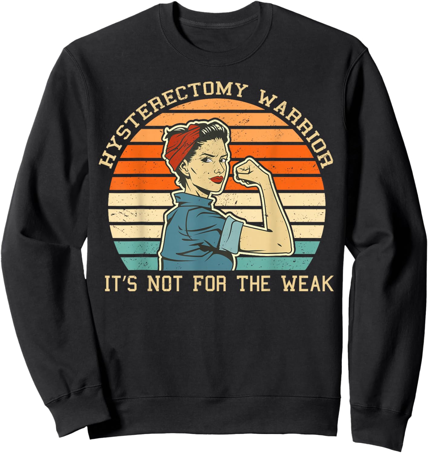 Hysterectomy Warrior Retro Uterus Removal Surgery Recovery Sweatshirt - Sweatshirt | Black