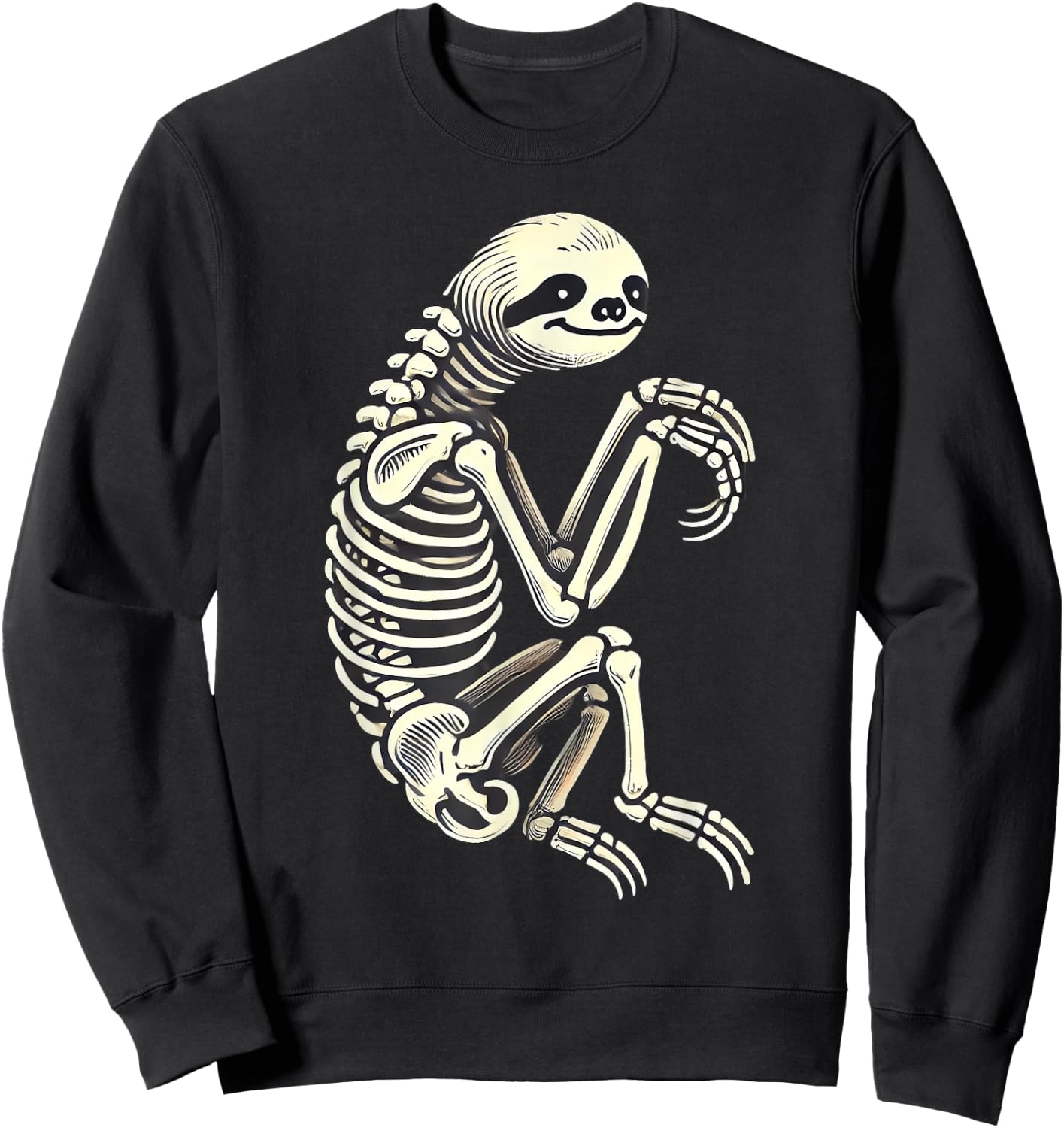 Sloth Skeleton Halloween Sweatshirt - Sweatshirt | Black