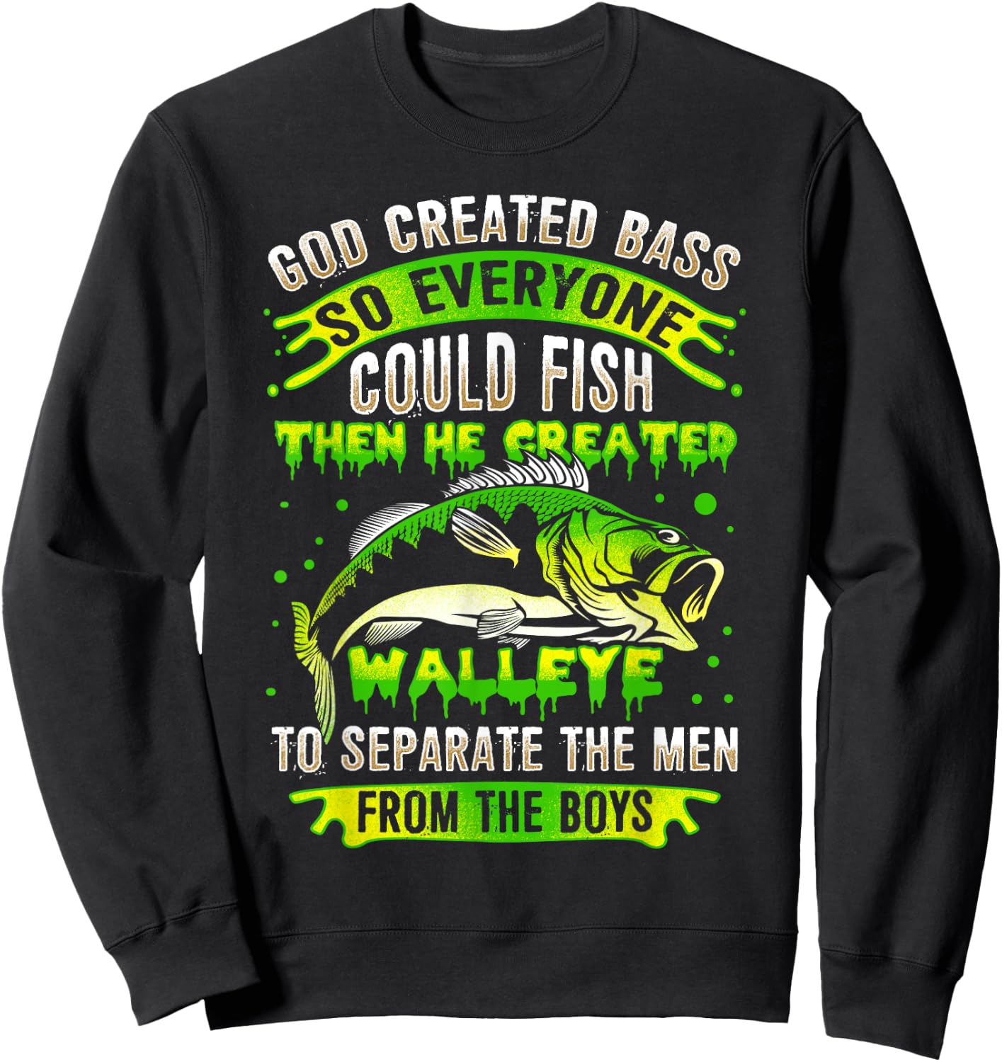 Funny Walleye Fishing Sweatshirt - Sweatshirt | Black