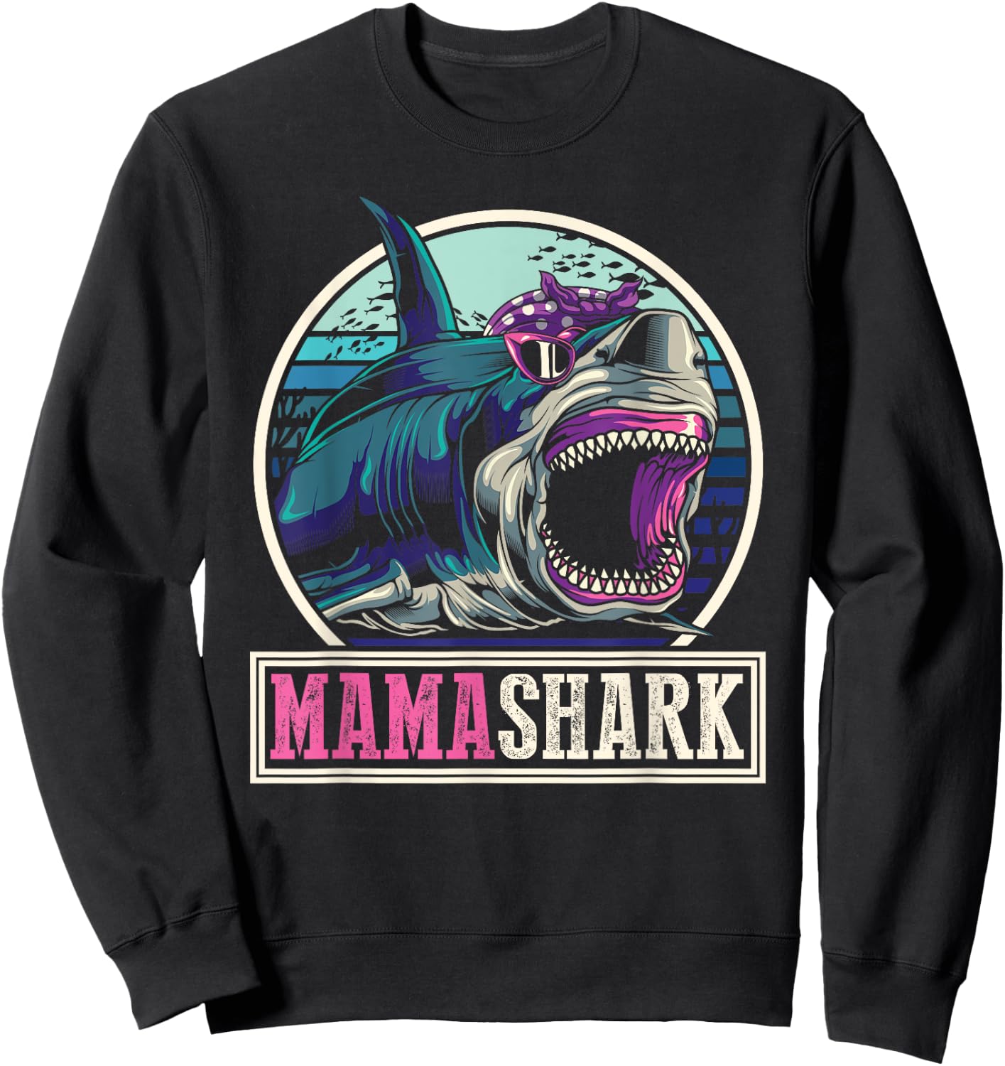 Mom Animal Sea Monster Mothers Day Gift Ocean Mama Shark Sweatshirt - Sweatshirt | Black