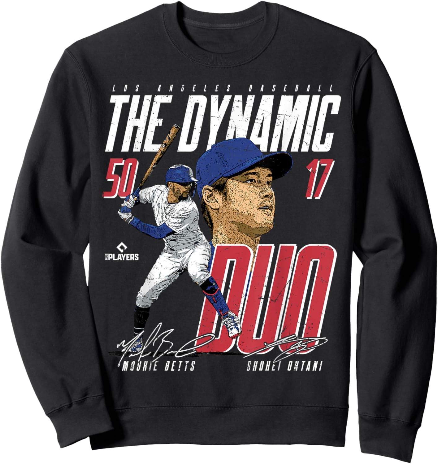 Mookie Betts & Shohei Ohtani | LA MLB Players | MLBDDUO3002 Sweatshirt - Sweatshirt | Black
