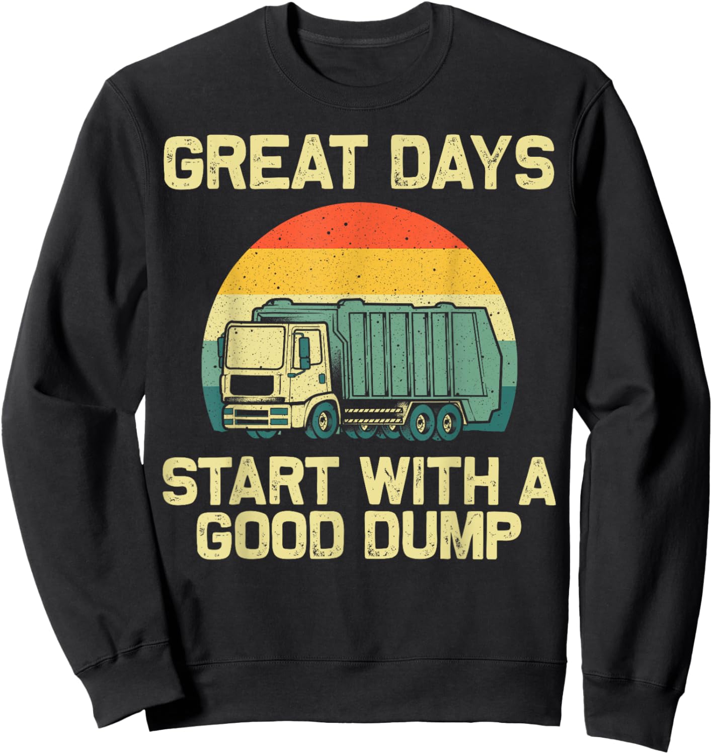 Cool Garbage Truck Kids Boys Trash Waste Management Sweatshirt - Sweatshirt | Black