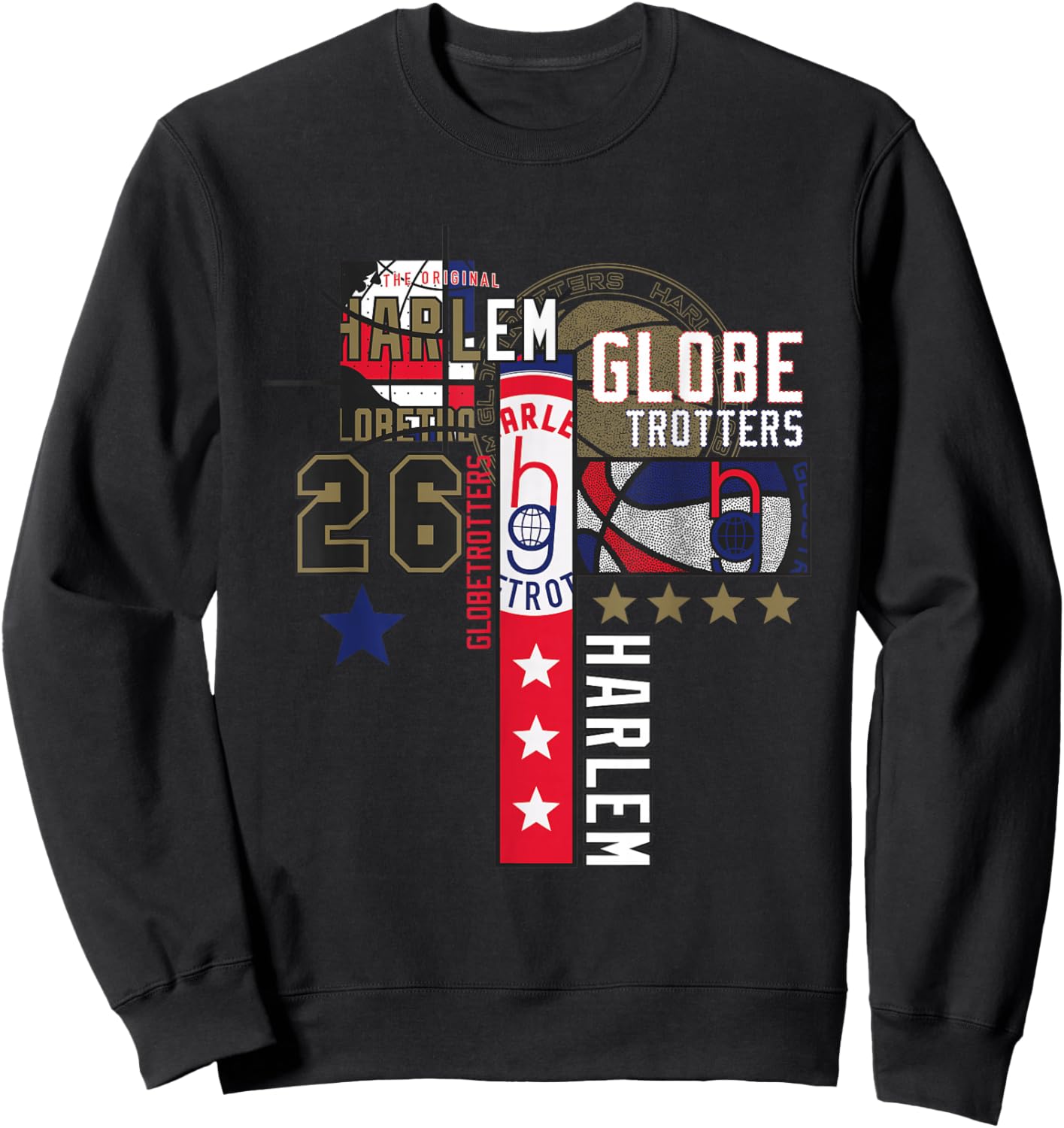 Harlem Globetrotters Logo Trickshot Masters Basketball Fan Sweatshirt - Sweatshirt | Black